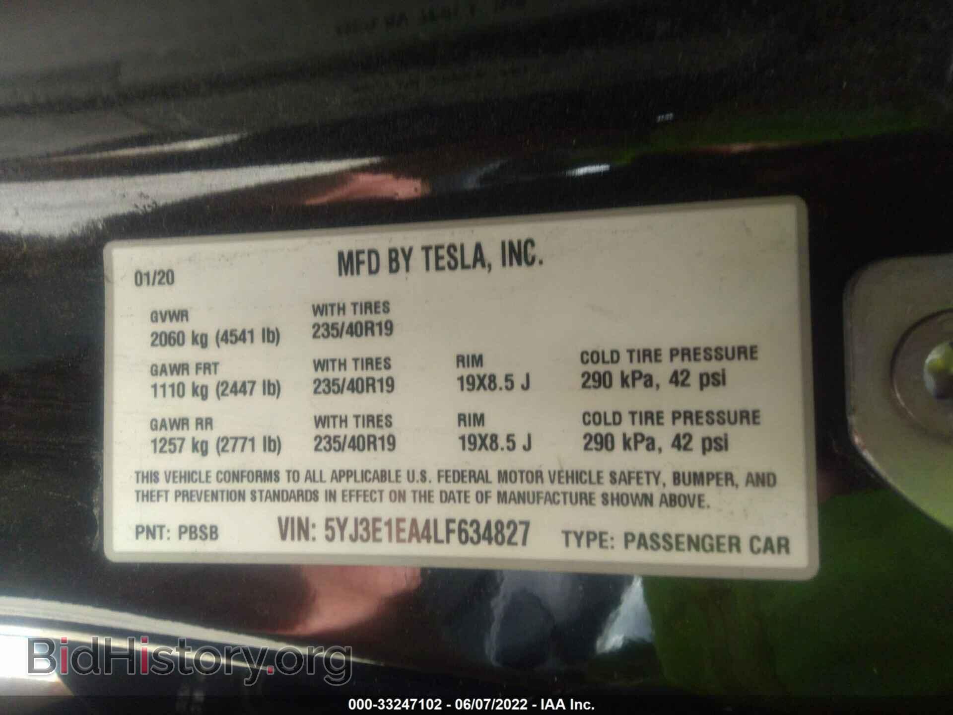 2020 TESLA MODEL 3 - VIN: 5YJ3E1EA4LF634827 - Фото 9