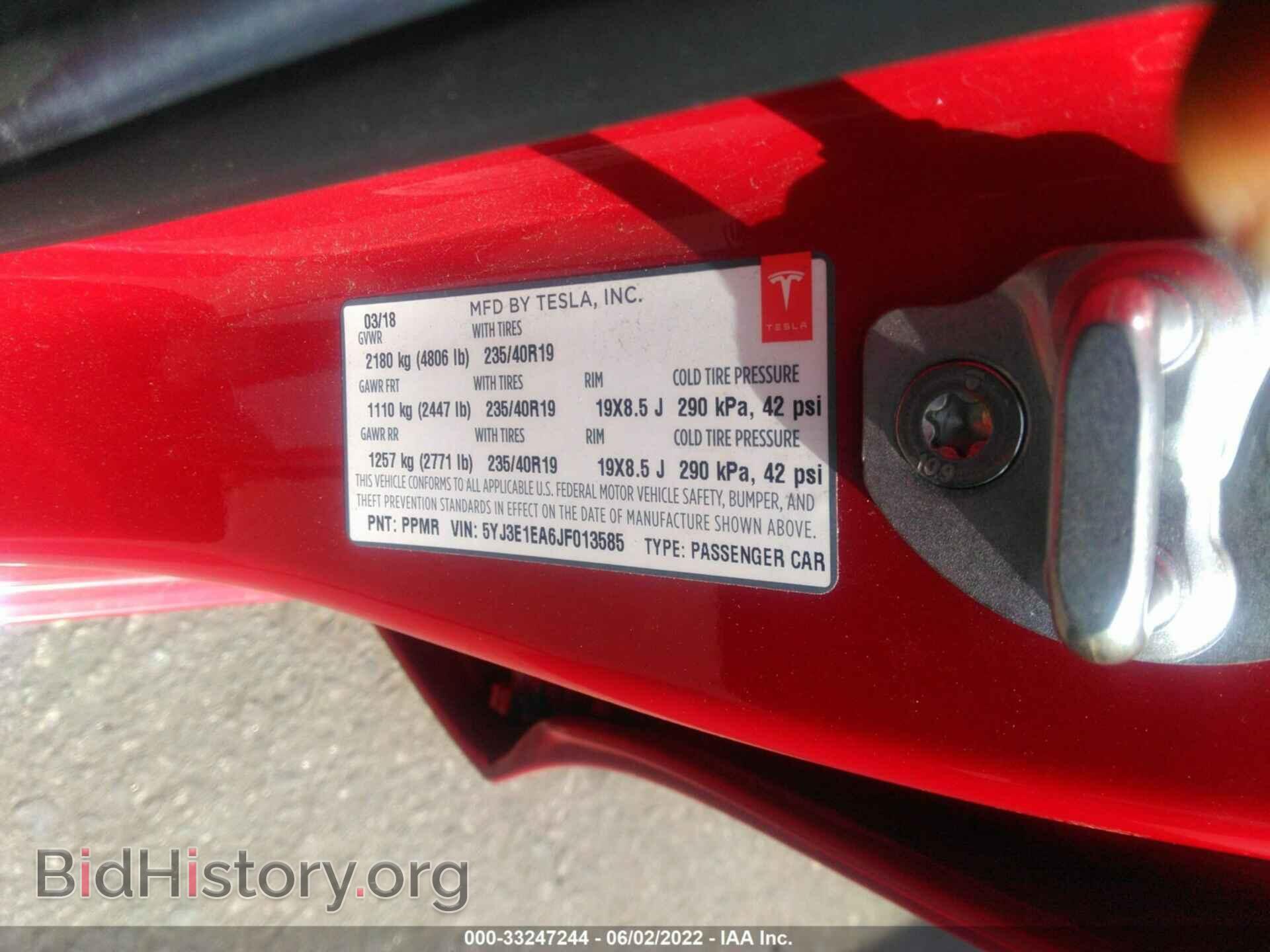2018 TESLA MODEL 3 - VIN: 5YJ3E1EA6JF013585 - Фото 9