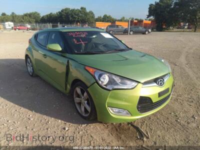 2012 Hyundai VELOSTER W/Black INT, зеленый — VIN KMHTC6AD6CU062830, IAAI