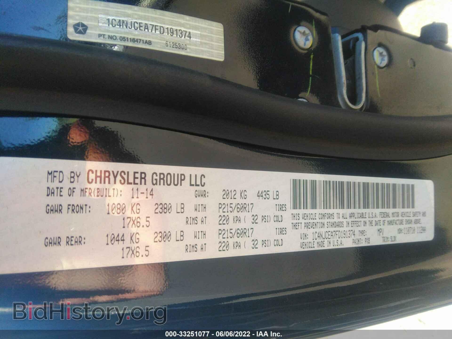 2015 JEEP COMPASS - VIN: 1C4NJCEA7FD191374 - Фото 9