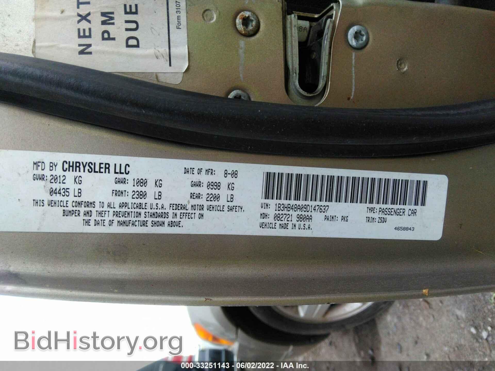 2009 DODGE CALIBER - VIN: 1B3HB48A09D147637 - Photo 9