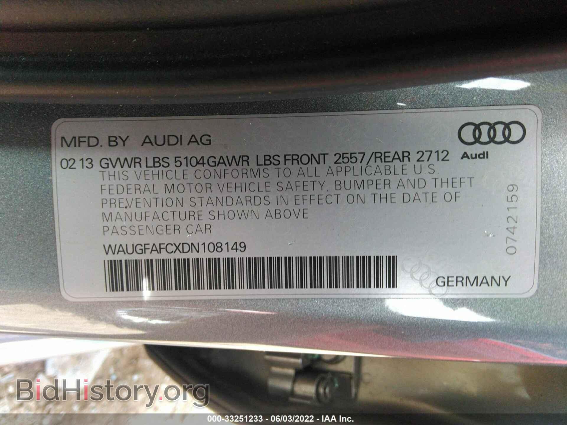 2013 AUDI A6 - VIN: WAUGFAFCXDN108149 - Фото 9