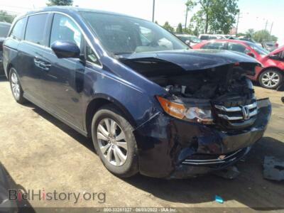 2016 Honda ODYSSEY EX-L, синий — VIN 5FNRL5H69GB093701, IAAI