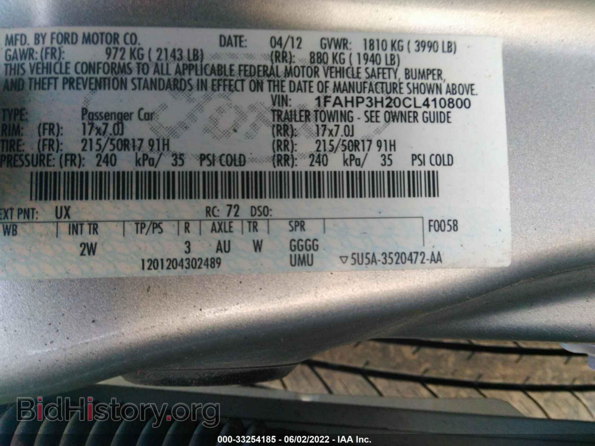 2012 FORD FOCUS - VIN: 1FAHP3H20CL410800 - Photo 9