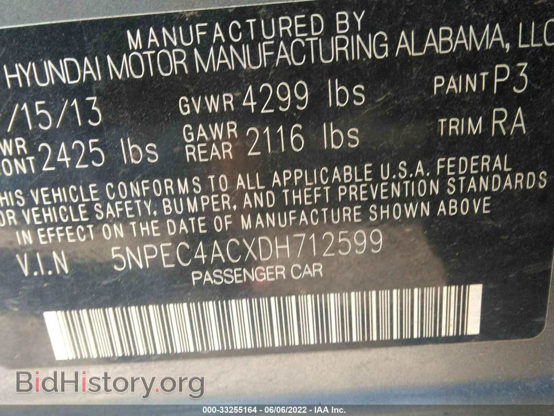 2013 HYUNDAI SONATA - VIN: 5NPEC4ACXDH712599 - Фото 9
