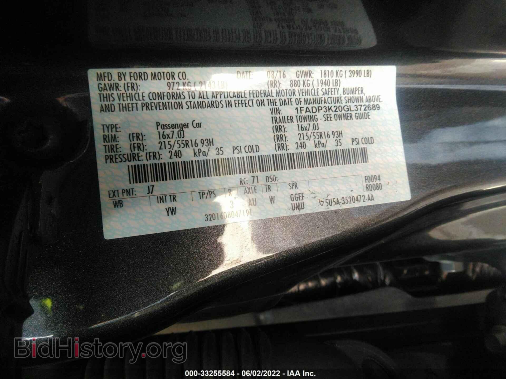 2016 FORD FOCUS - VIN: 1FADP3K20GL372689 - Фото 9