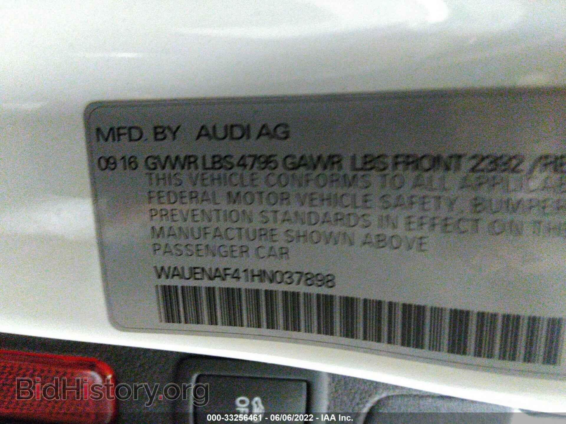 2017 AUDI A4 - VIN: WAUENAF41HN037898 - Фото 9