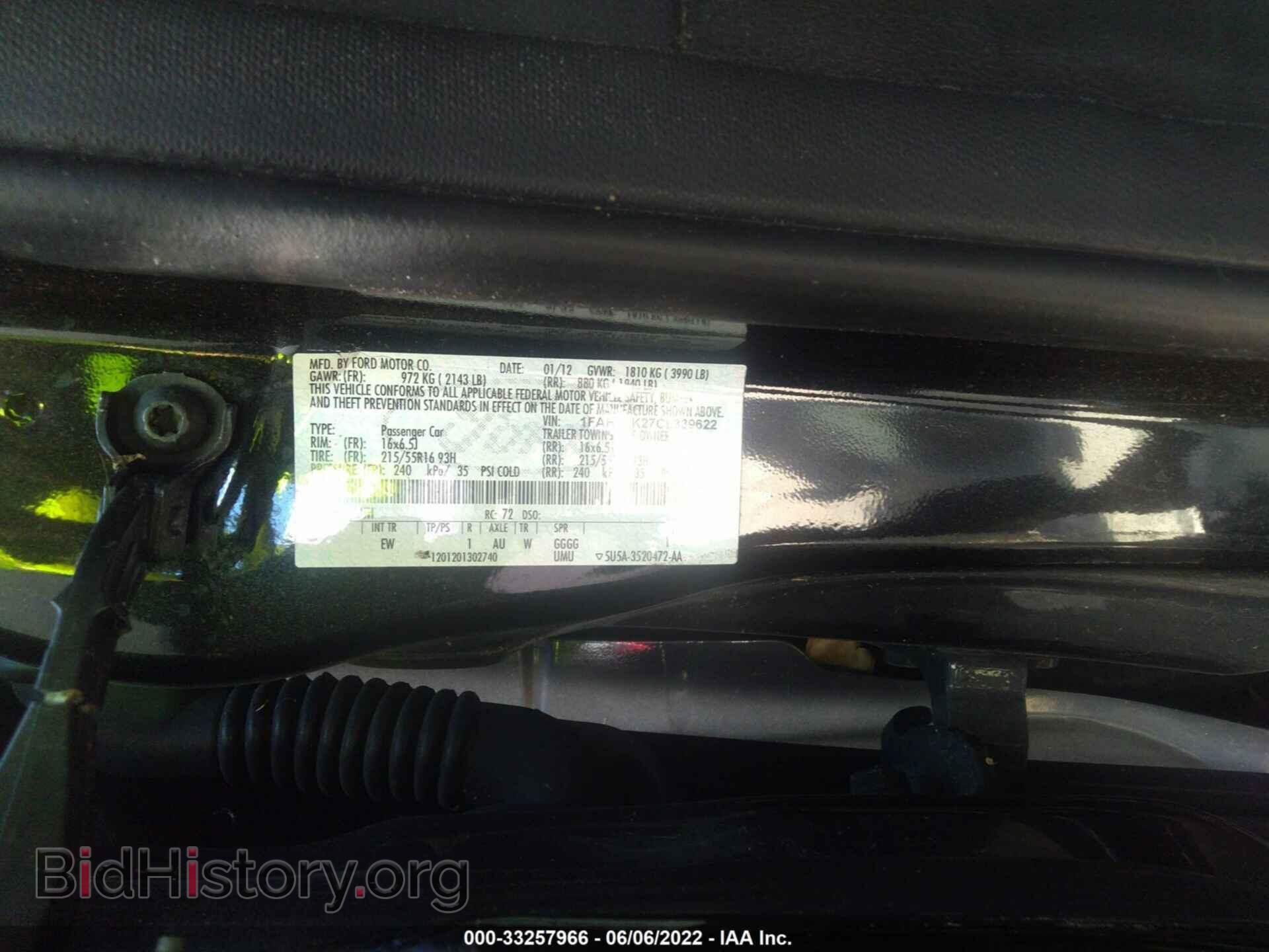 2012 FORD FOCUS - VIN: 1FAHP3K27CL339622 - Фото 9