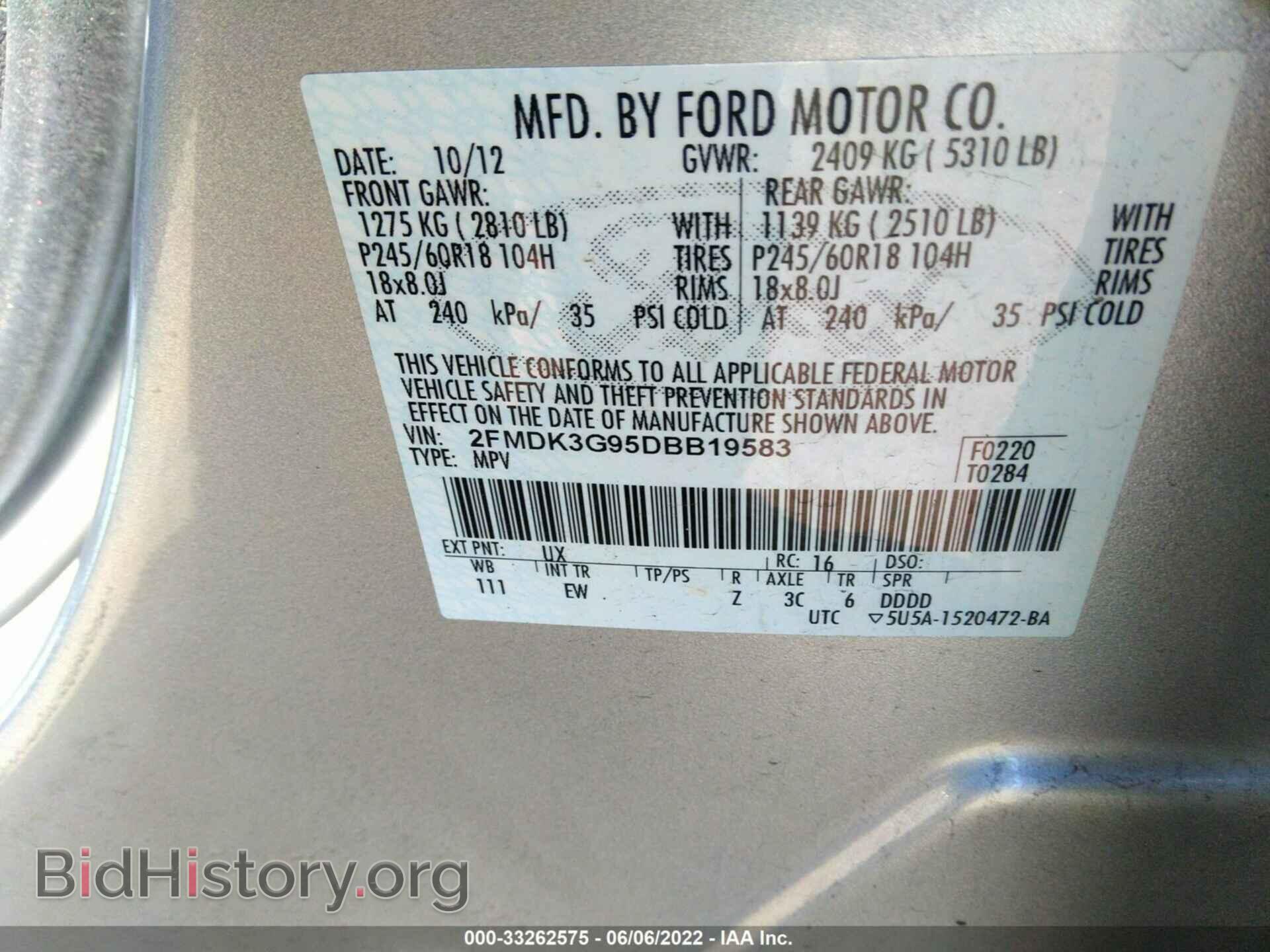 2013 FORD EDGE - VIN: 2FMDK3G95DBB19583 - Photo 9