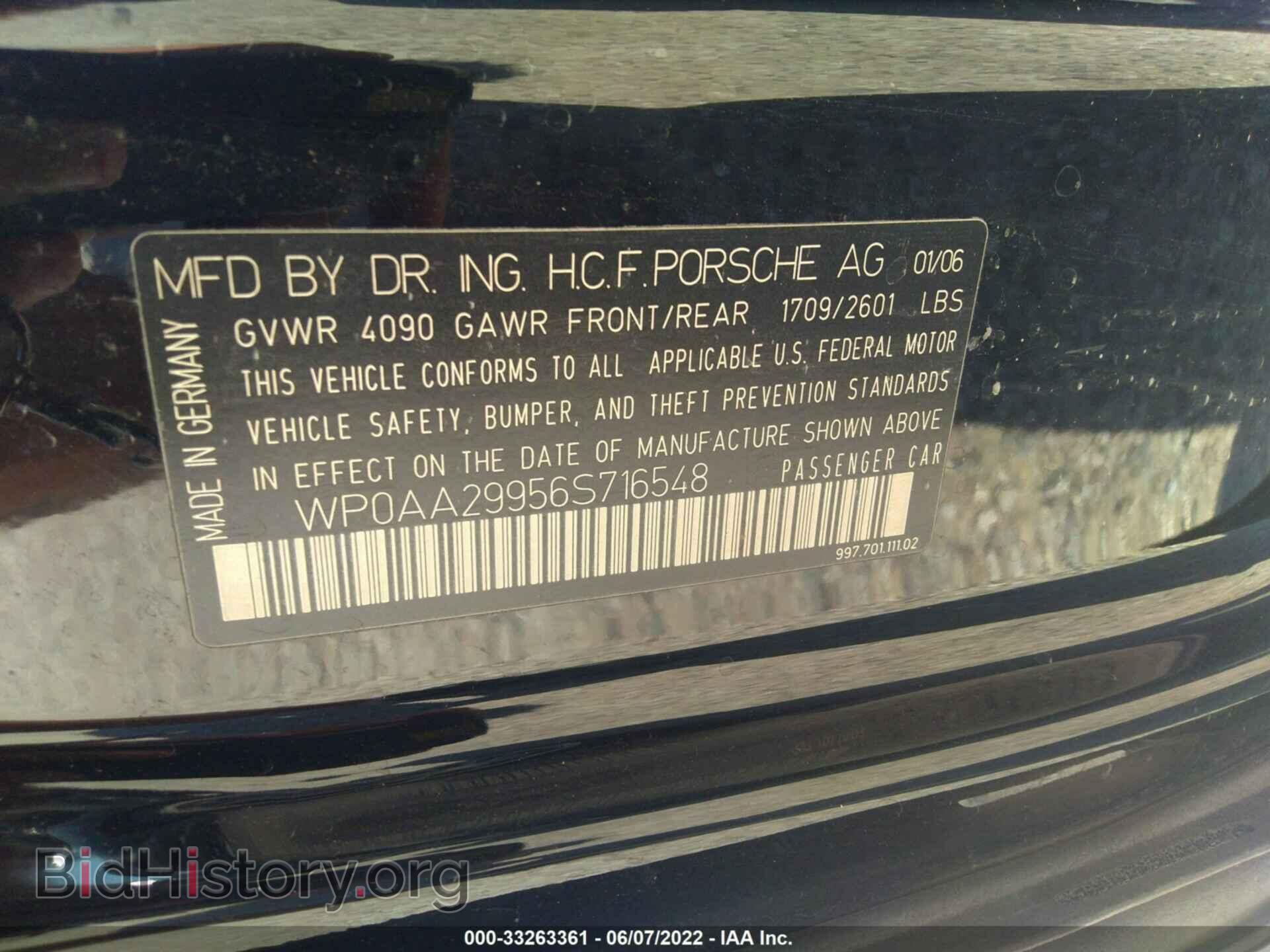 2006 PORSCHE 911 - VIN: WP0AA29956S716548 - Фото 9