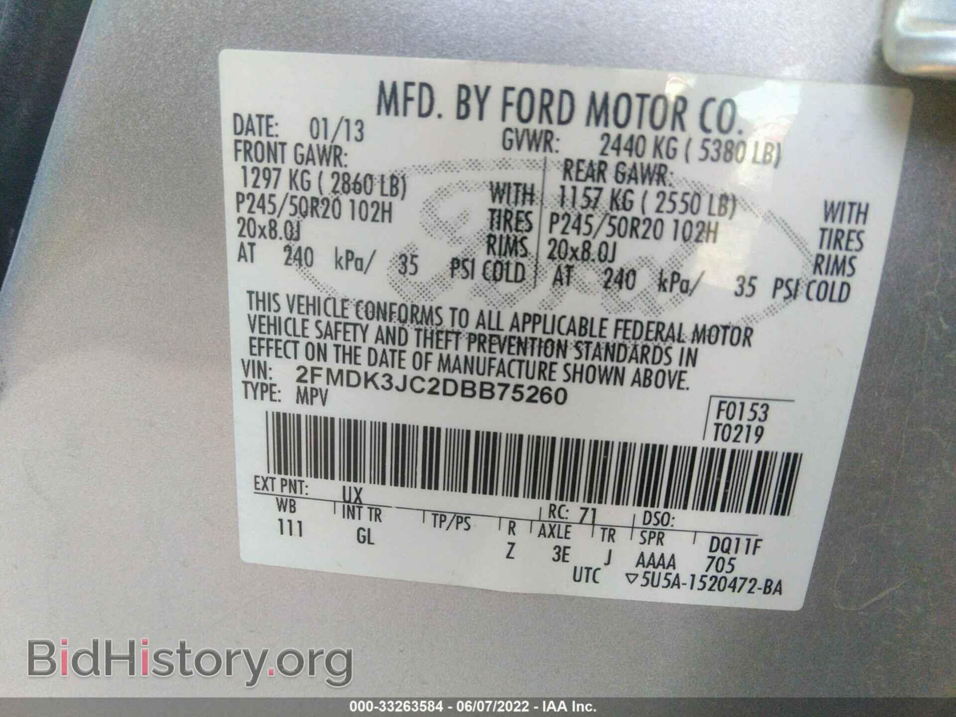2013 FORD EDGE - VIN: 2FMDK3JC2DBB75260 - Photo 9