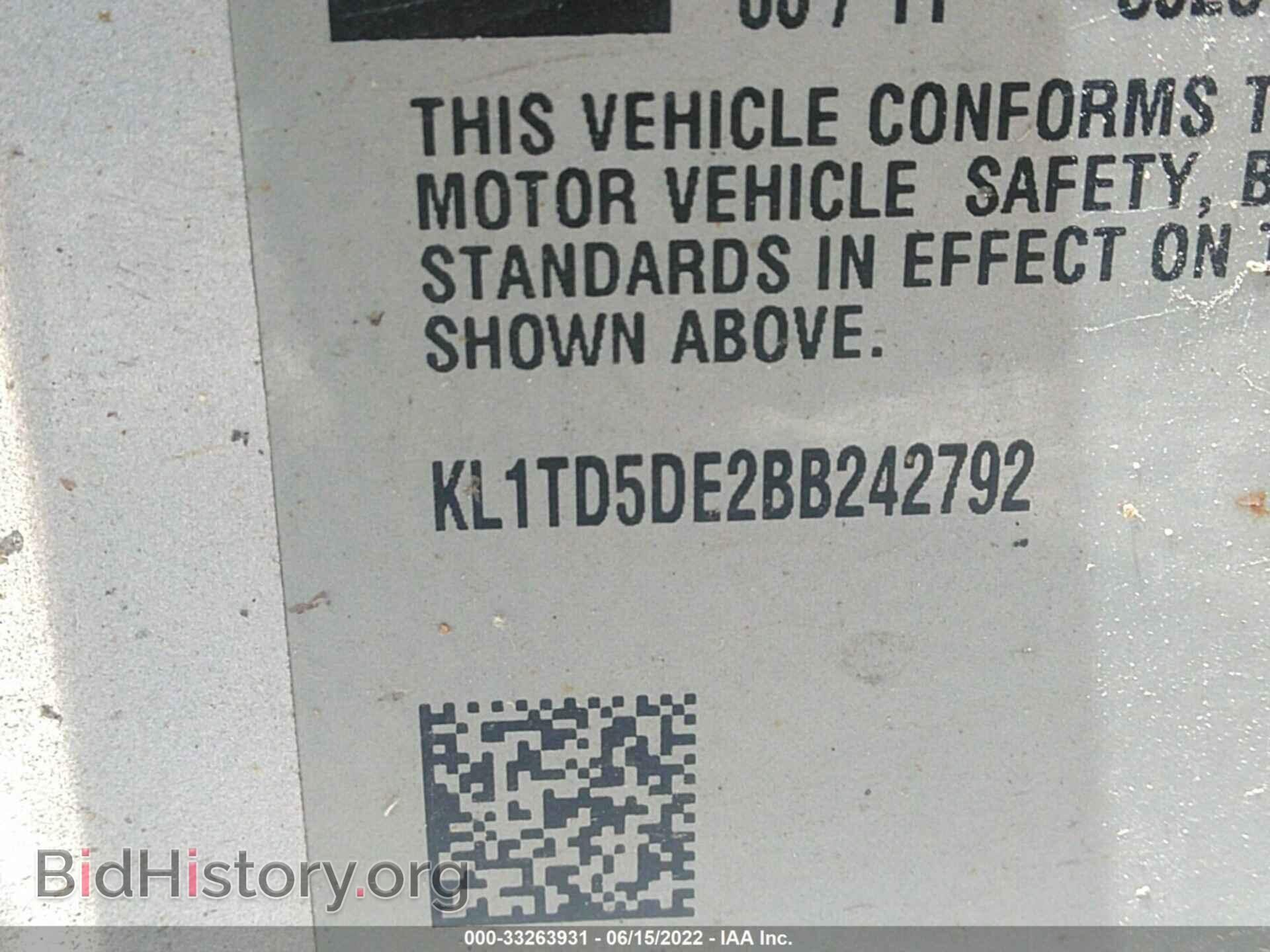 2011 CHEVROLET AVEO - VIN: KL1TD5DE2BB242792 - Фото 9