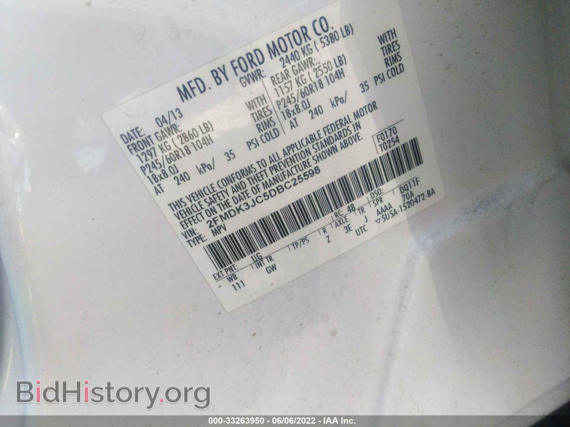 2013 FORD EDGE - VIN: 2FMDK3JC5DBC25598 - Photo 9