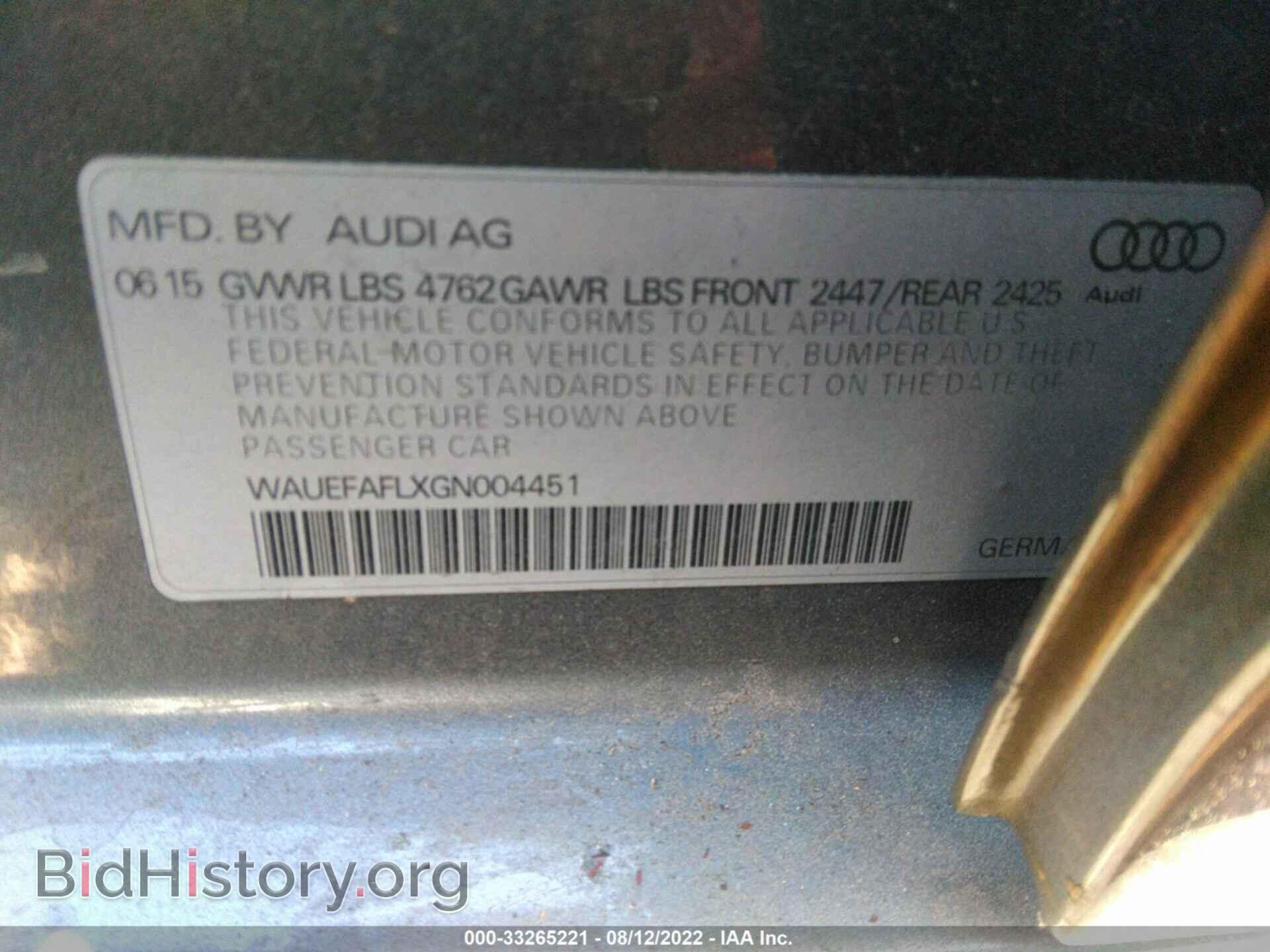 2016 AUDI A4 - VIN: WAUEFAFLXGN004451 - Photo 9