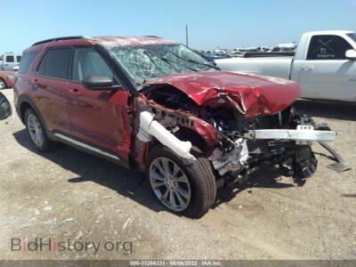 2022 Ford EXPLORER XLT, red — VIN 1FMSK7DH7NGA63232, IAAI