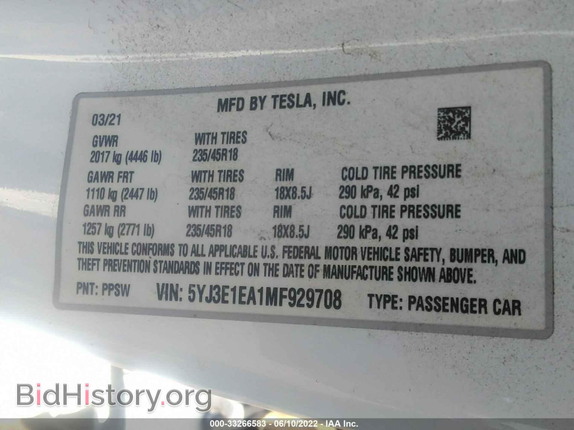 2021 TESLA MODEL 3 - VIN: 5YJ3E1EA1MF929708 - Photo 9