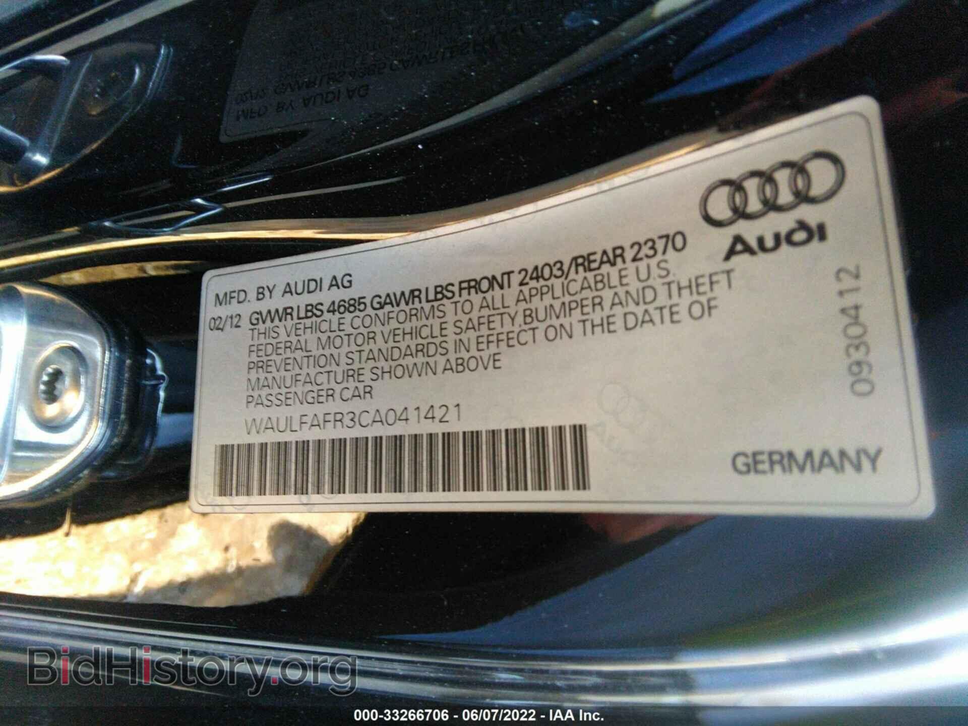 2012 AUDI A5 - VIN: WAULFAFR3CA041421 - Photo 9