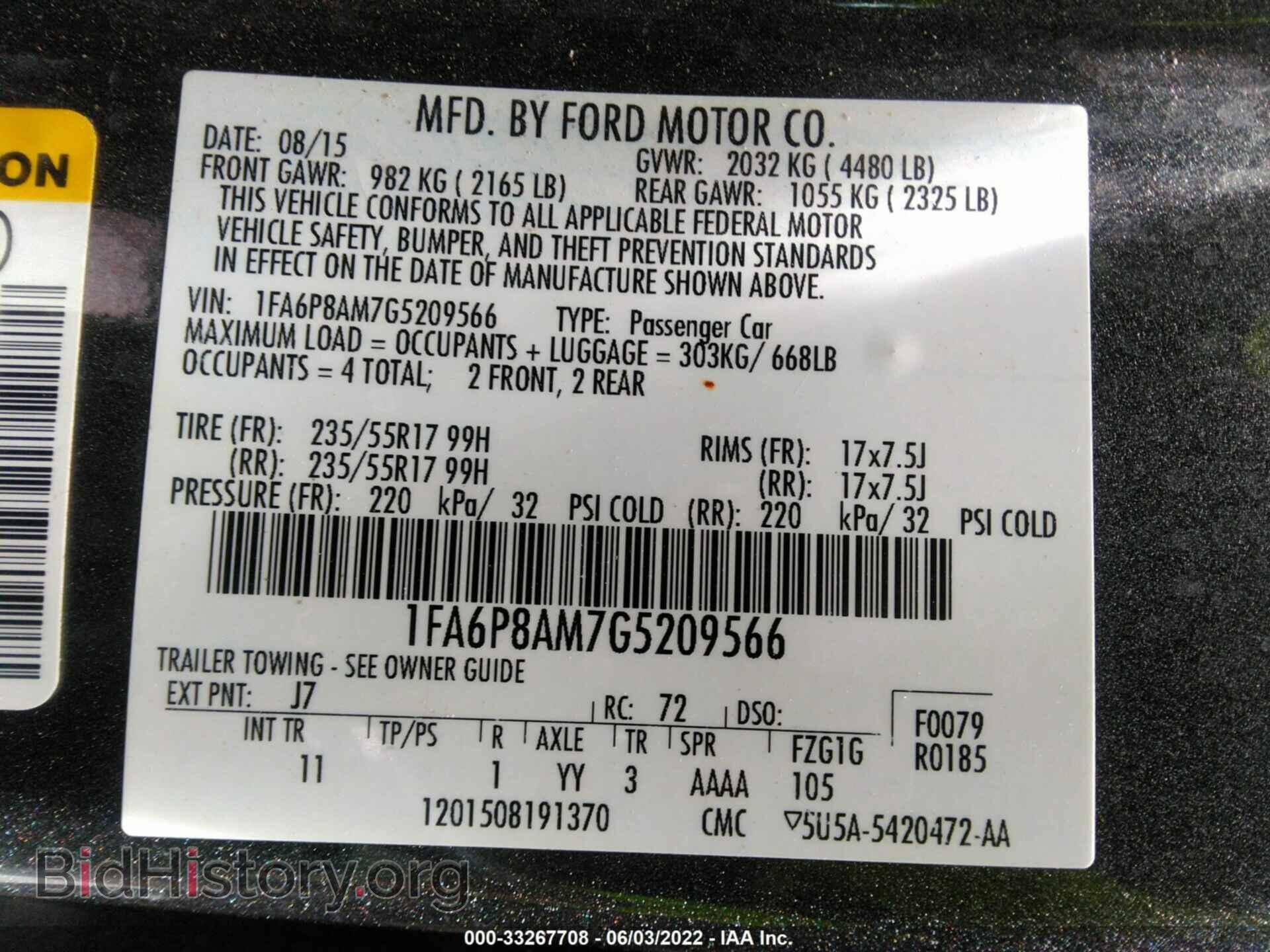 2016 FORD MUSTANG - VIN: 1FA6P8AM7G5209566 - Фото 9