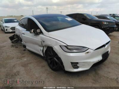 2021 Tesla MODEL X Long Range, белый — VIN 5YJXCBE21MF325050, IAAI