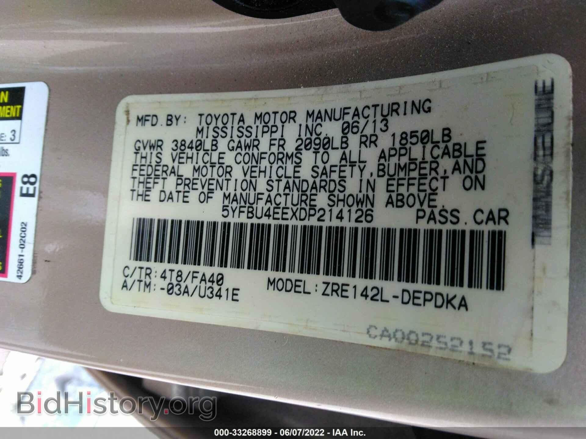 2013 TOYOTA COROLLA - VIN: 5YFBU4EEXDP214126 - Фото 9