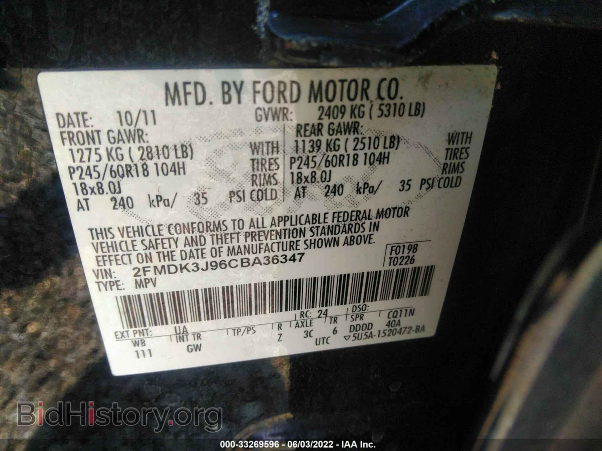 2012 FORD EDGE - VIN: 2FMDK3J96CBA36347 - Photo 9