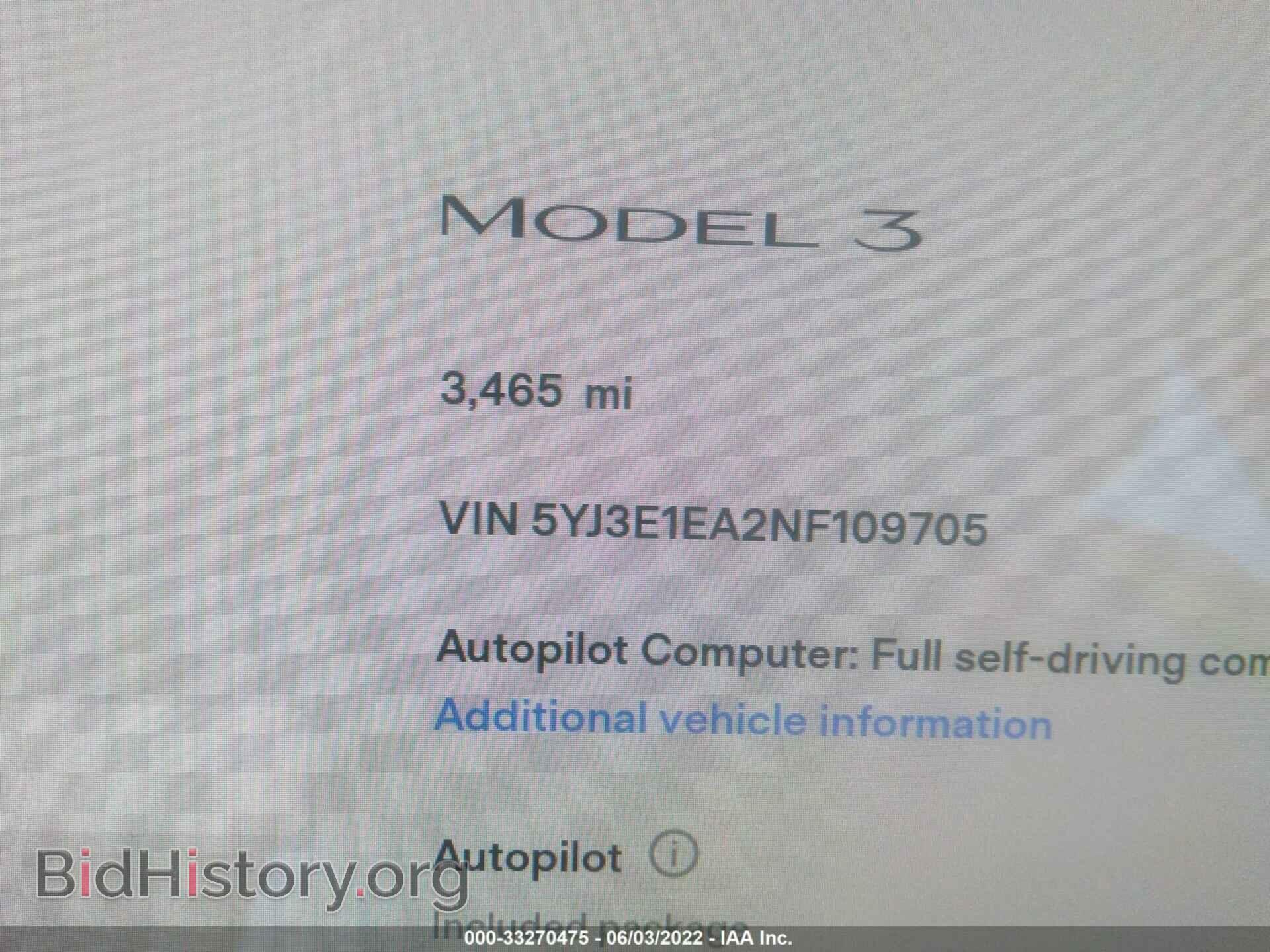2022 TESLA MODEL 3 - VIN: 5YJ3E1EA2NF109705 - Photo 7