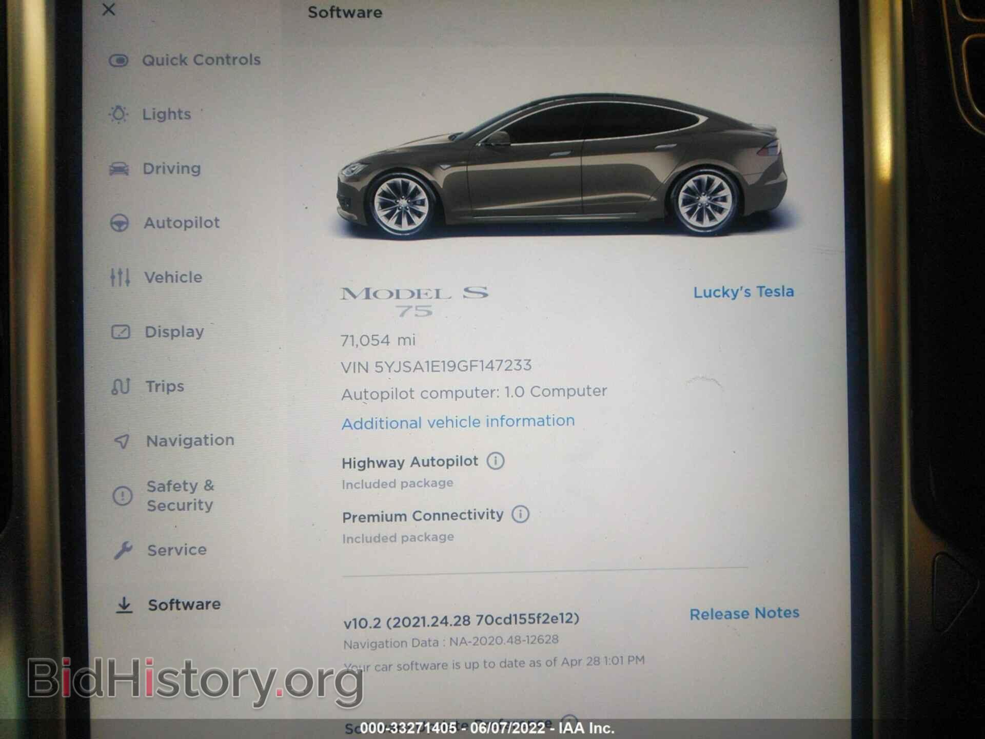 2016 TESLA MODEL S - VIN: 5YJSA1E19GF147233 - Photo 7