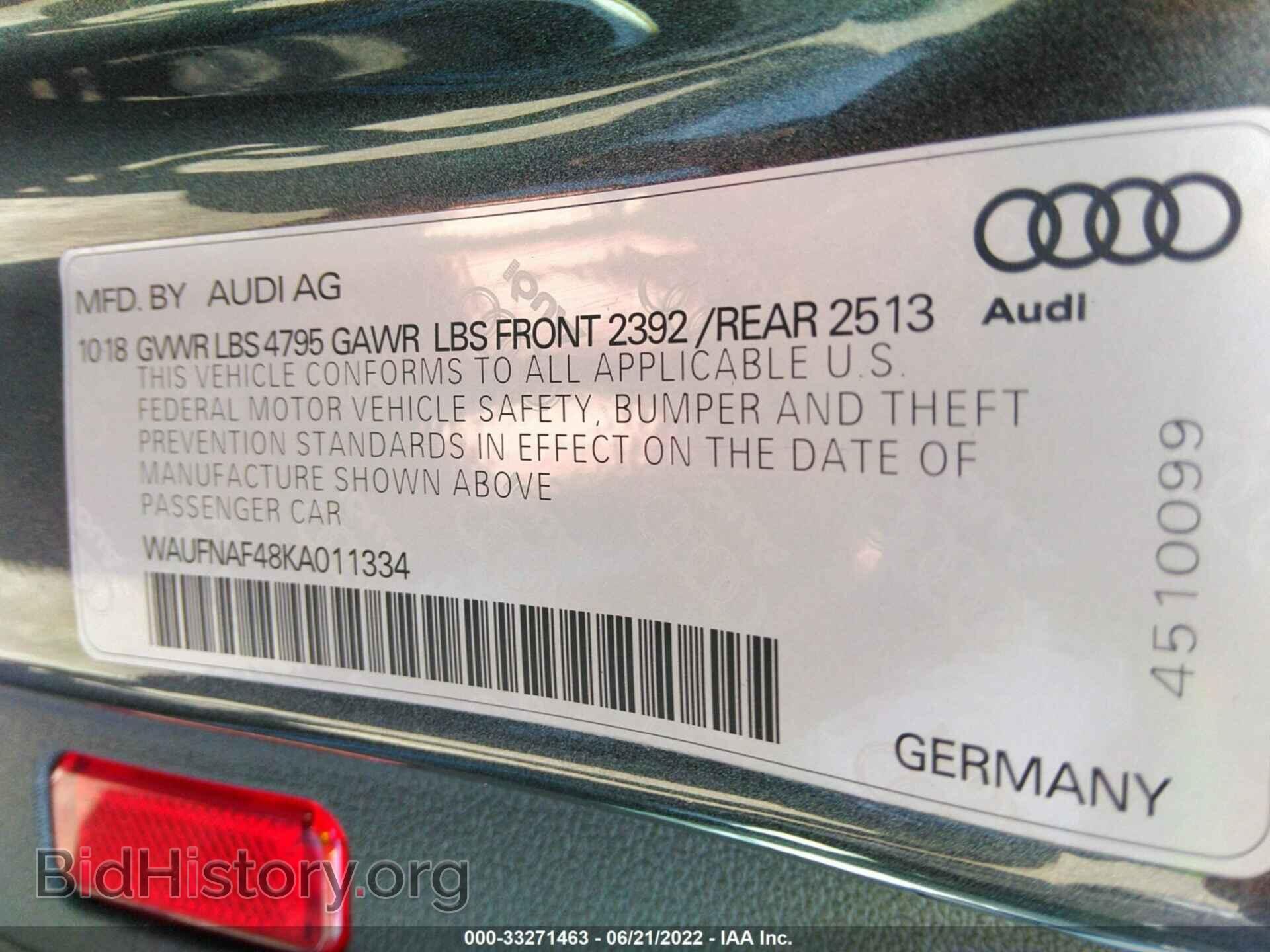 2019 AUDI A4 - VIN: WAUFNAF48KA011334 - Фото 9