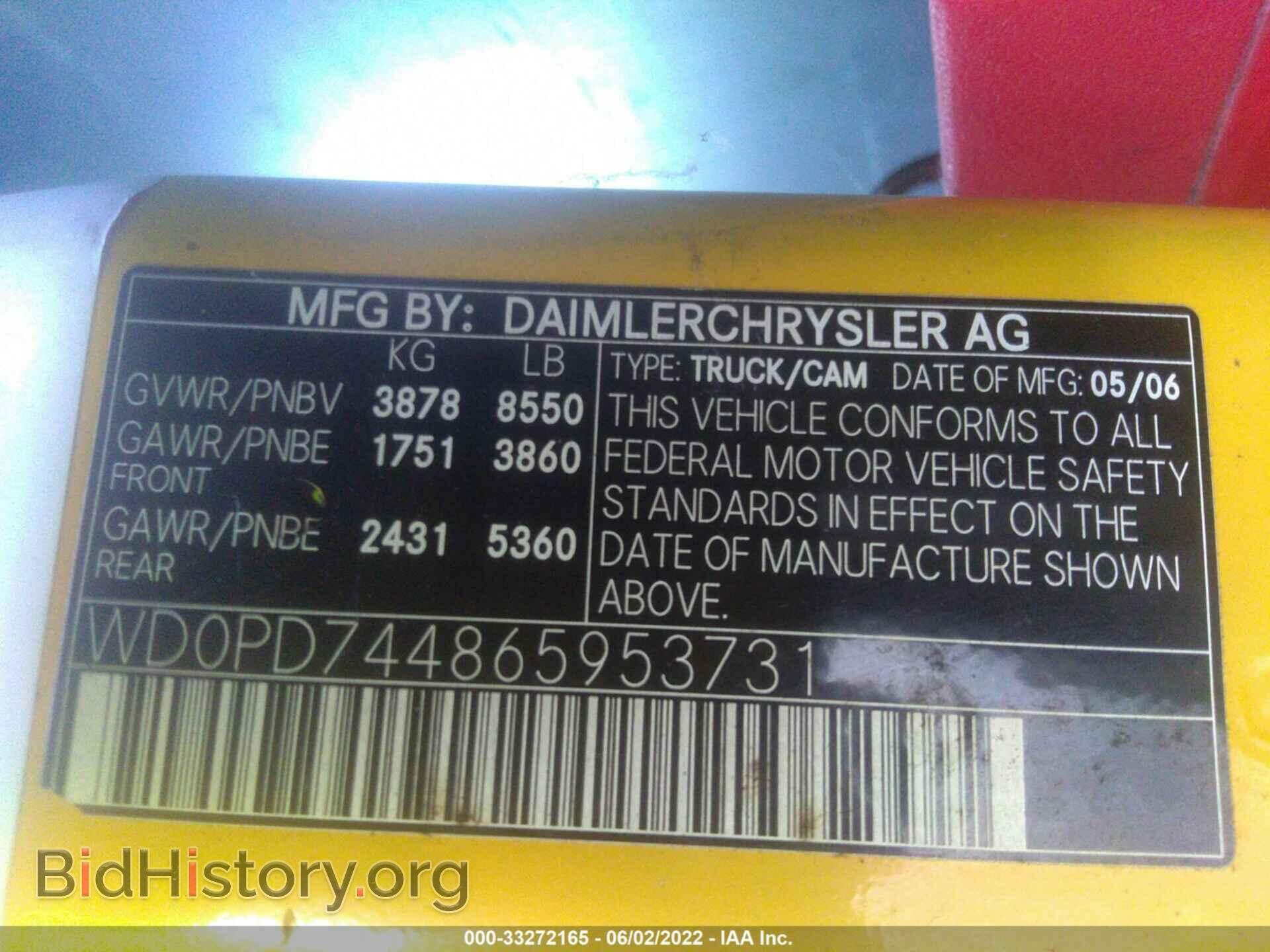 2006 DODGE SPRINTER - VIN: WD0PD744865953731 - Photo 9