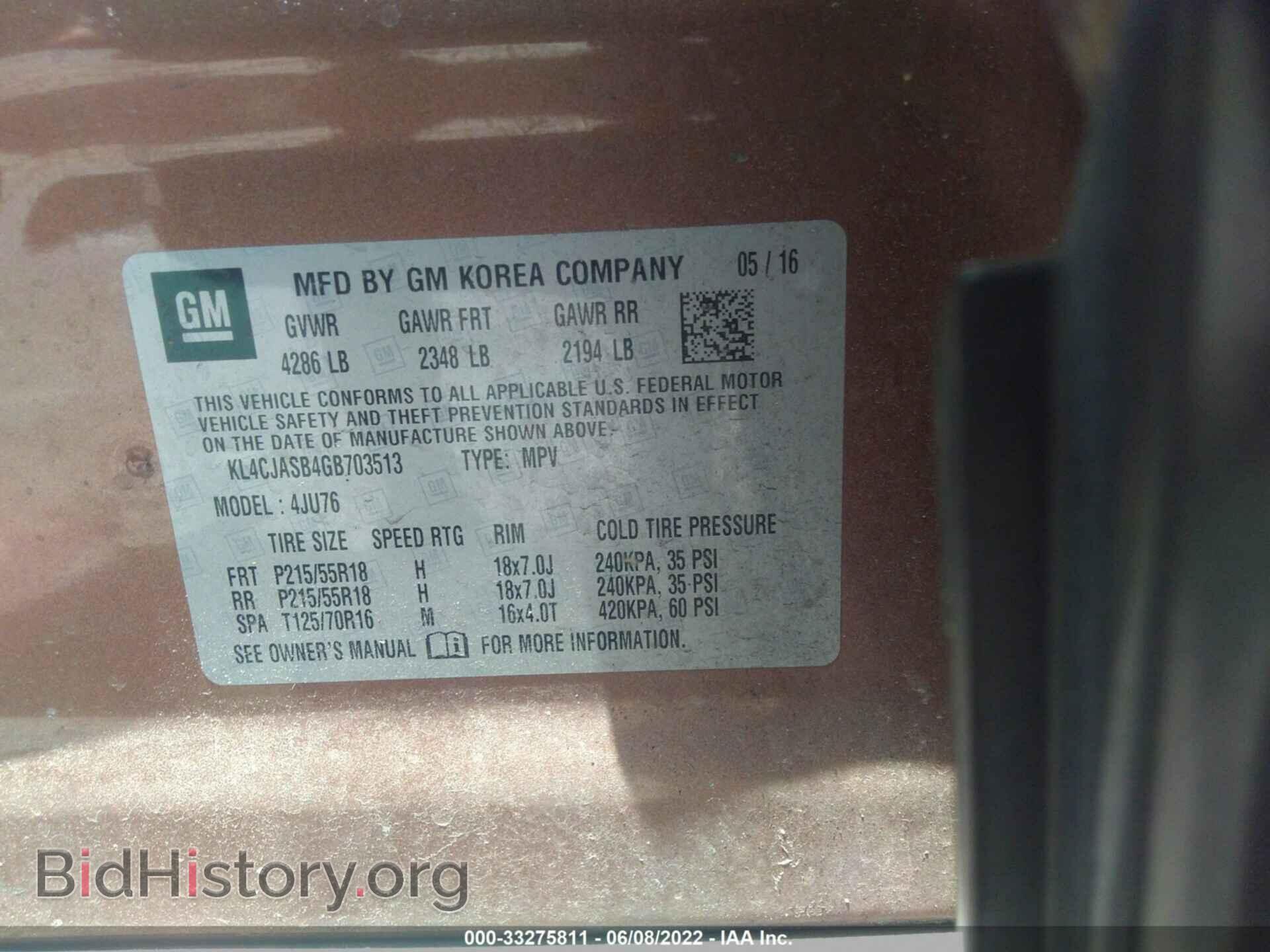 2016 BUICK ENCORE - VIN: KL4CJASB4GB703513 - Photo 9