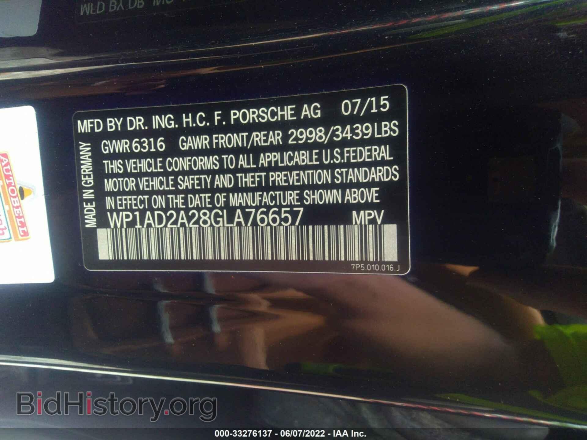 2016 PORSCHE CAYENNE - VIN: WP1AD2A28GLA76657 - Фото 9
