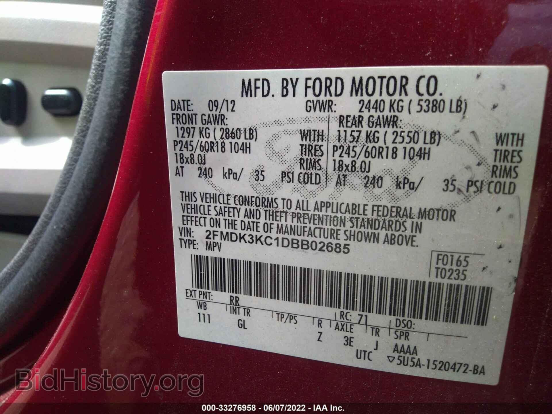 2013 FORD EDGE - VIN: 2FMDK3KC1DBB02685 - Photo 9