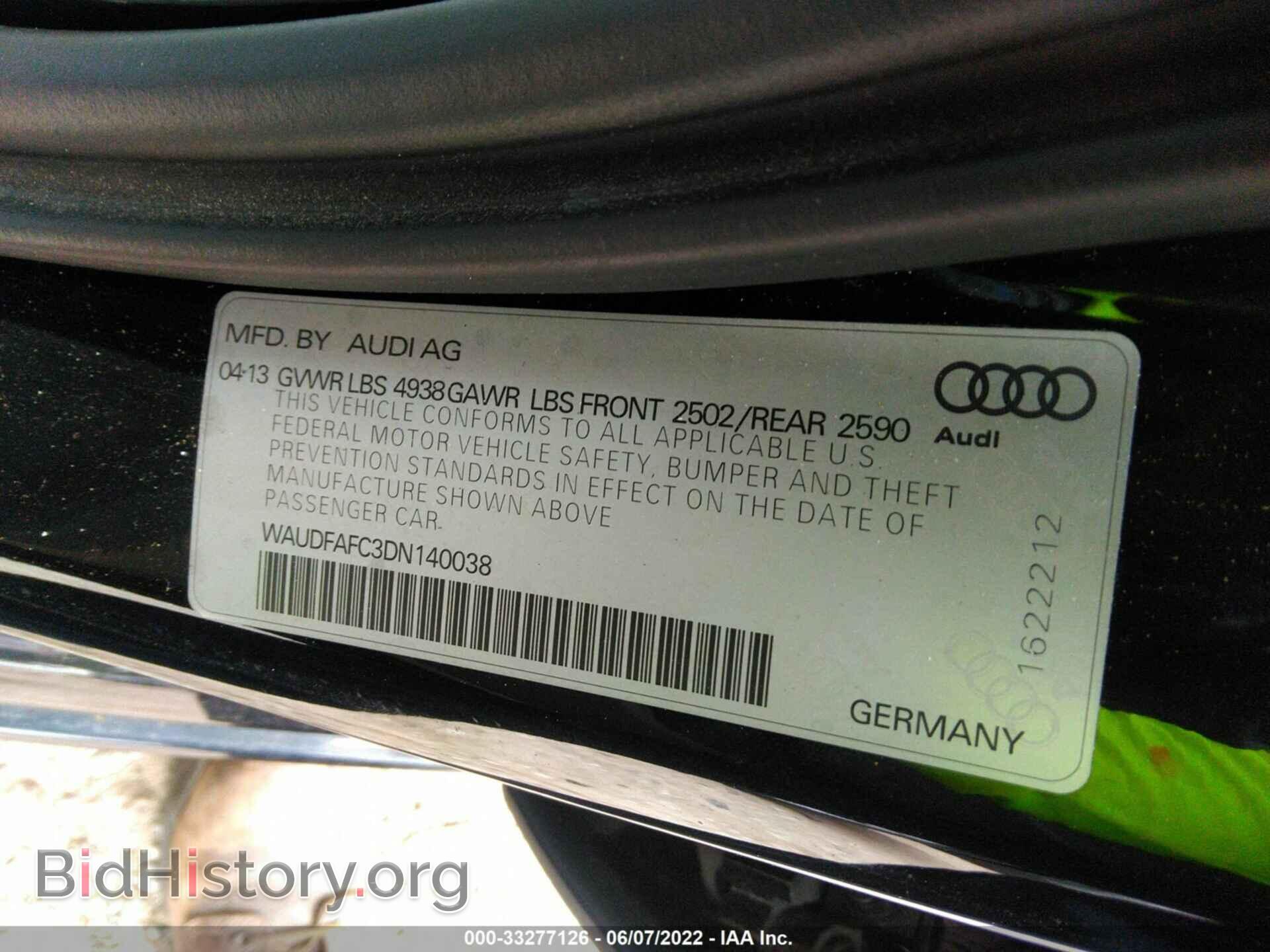 2013 AUDI A6 - VIN: WAUDFAFC3DN140038 - Фото 9