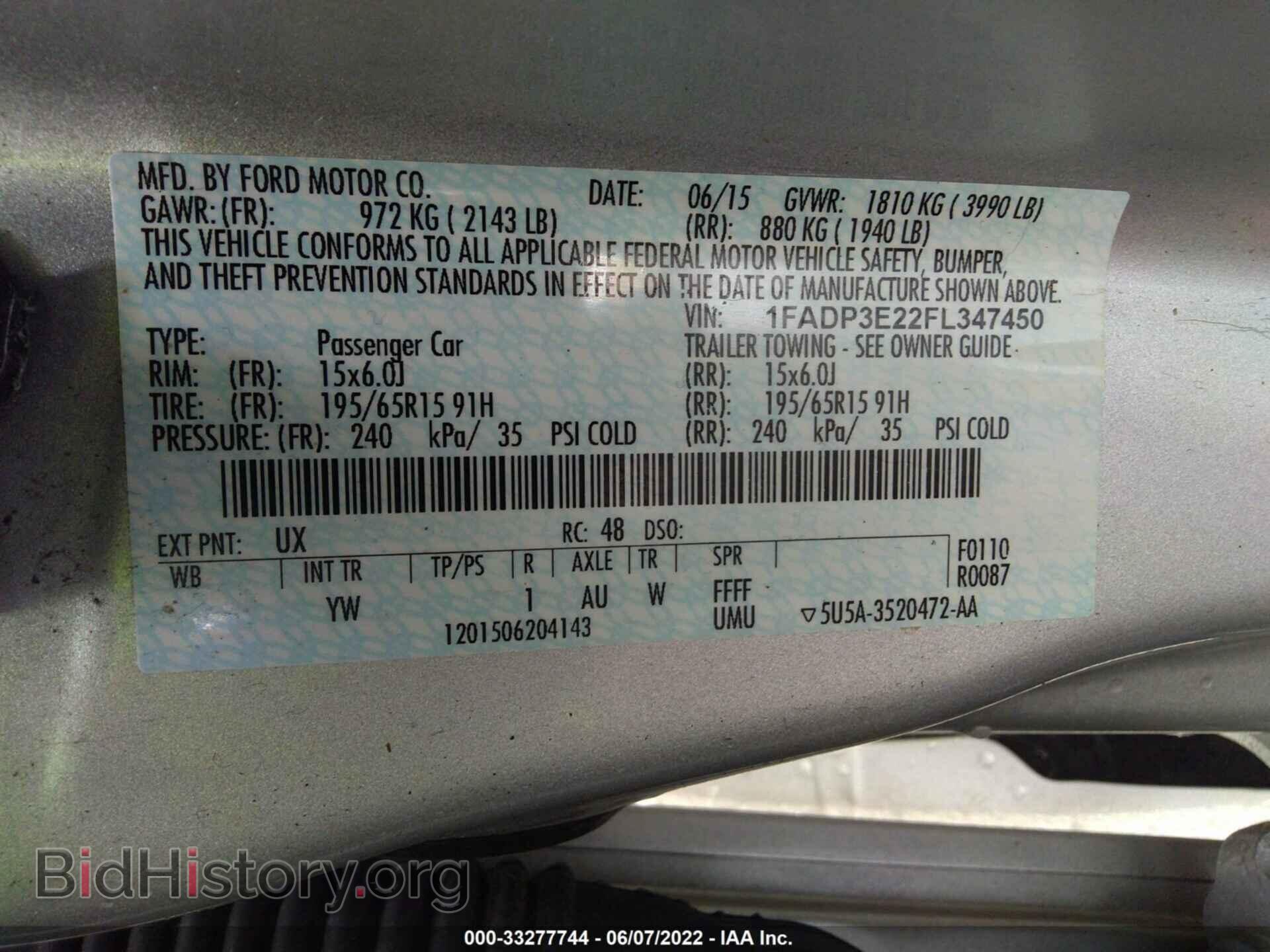 2015 FORD FOCUS - VIN: 1FADP3E22FL347450 - Фото 9