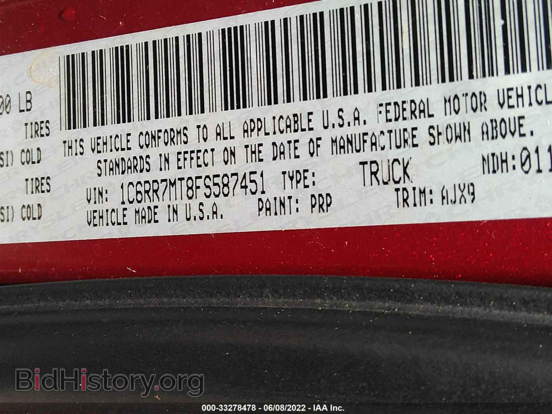 2015 RAM 1500 - VIN: 1C6RR7MT8FS587451 - Фото 9