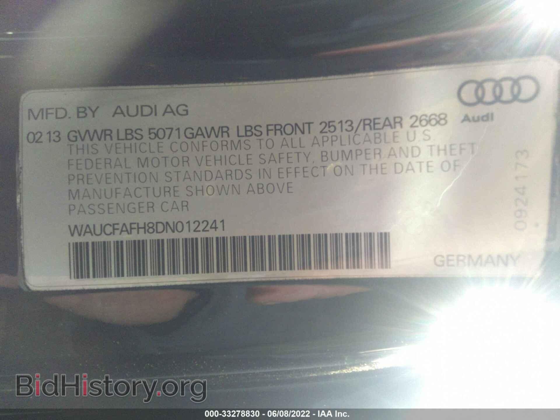 2013 AUDI A5 - VIN: WAUCFAFH8DN012241 - Фото 9