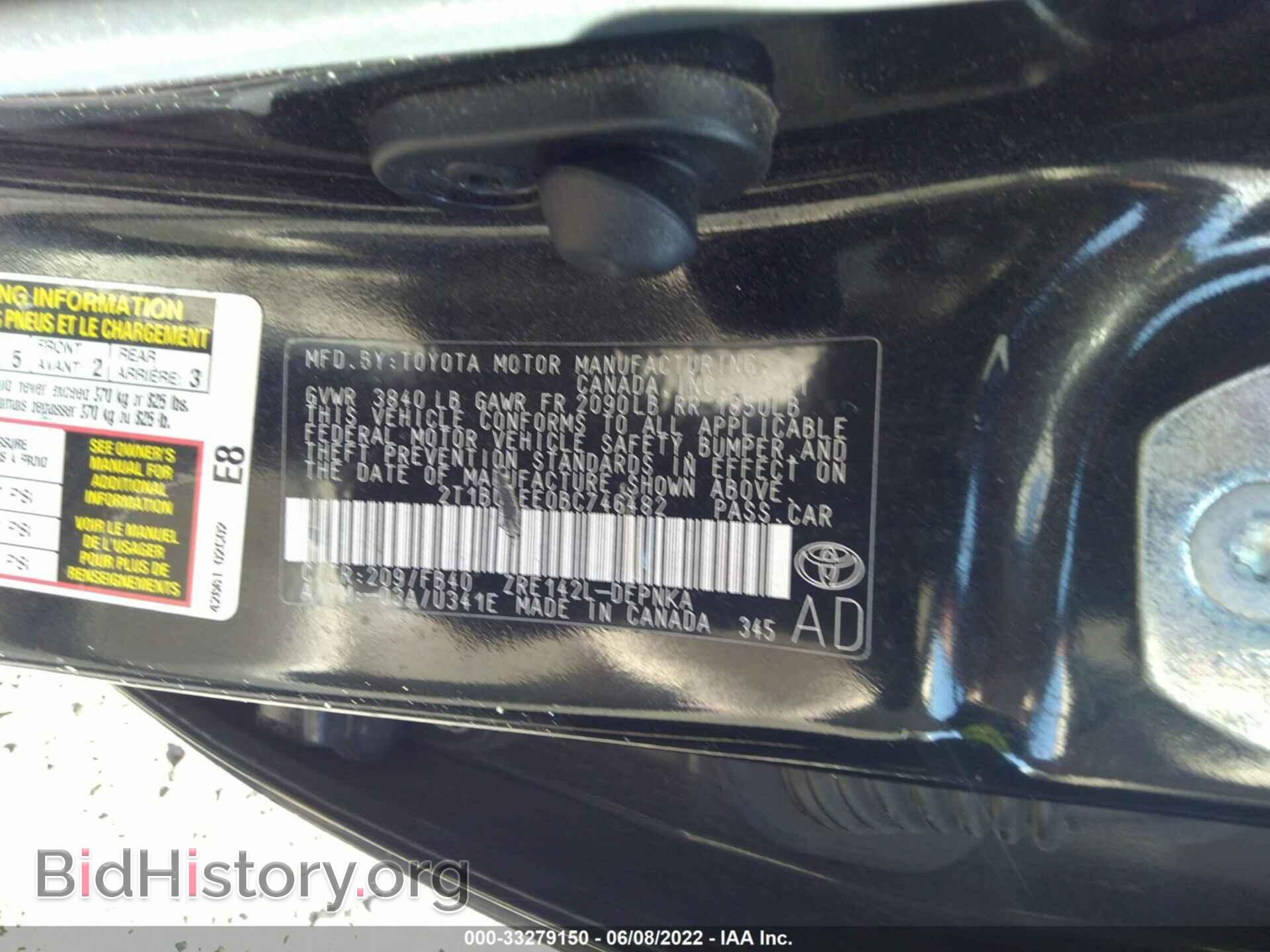2011 TOYOTA COROLLA - VIN: 2T1BU4EE0BC746482 - Фото 9