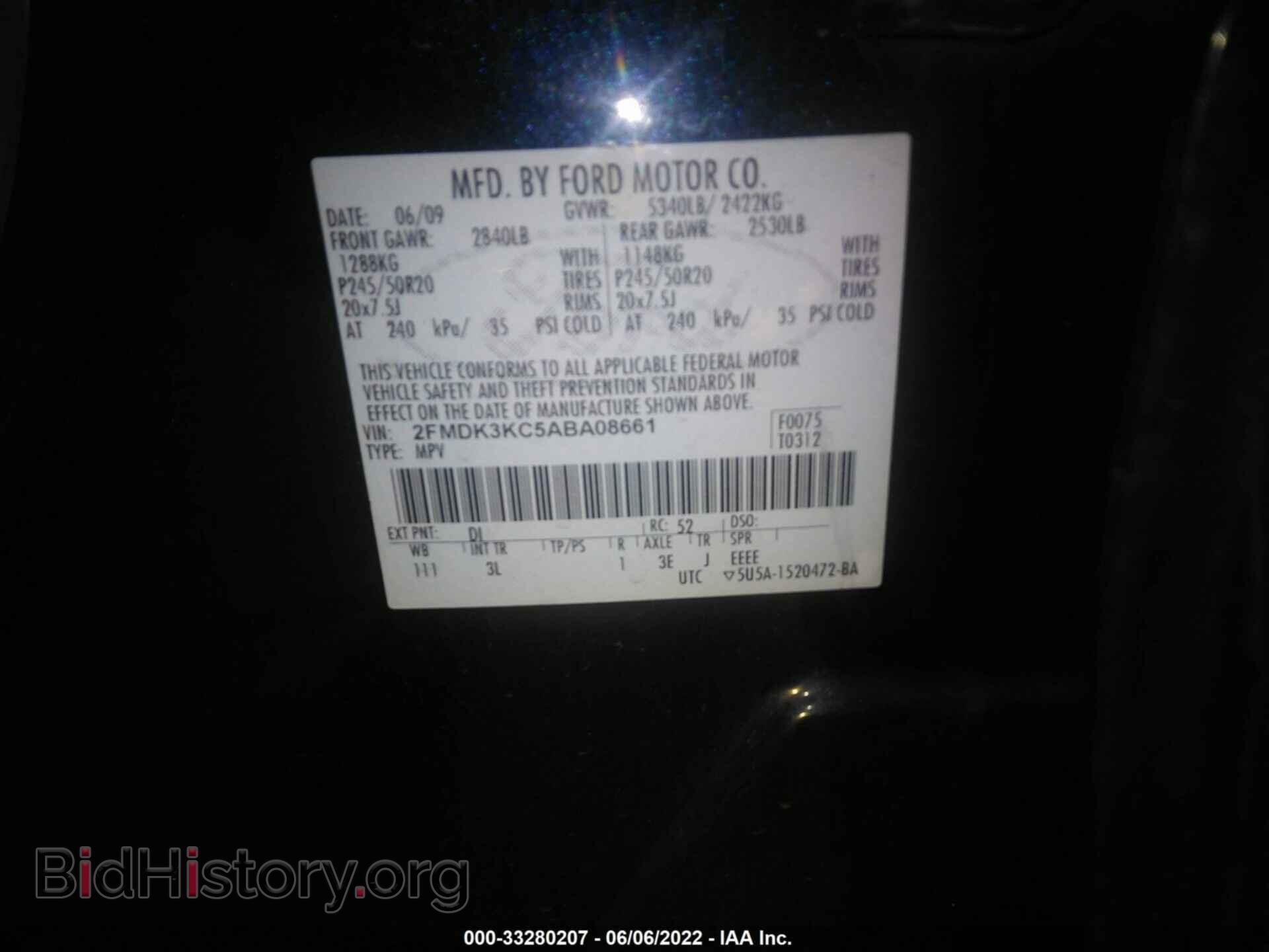 2010 FORD EDGE - VIN: 2FMDK3KC5ABA08661 - Photo 9