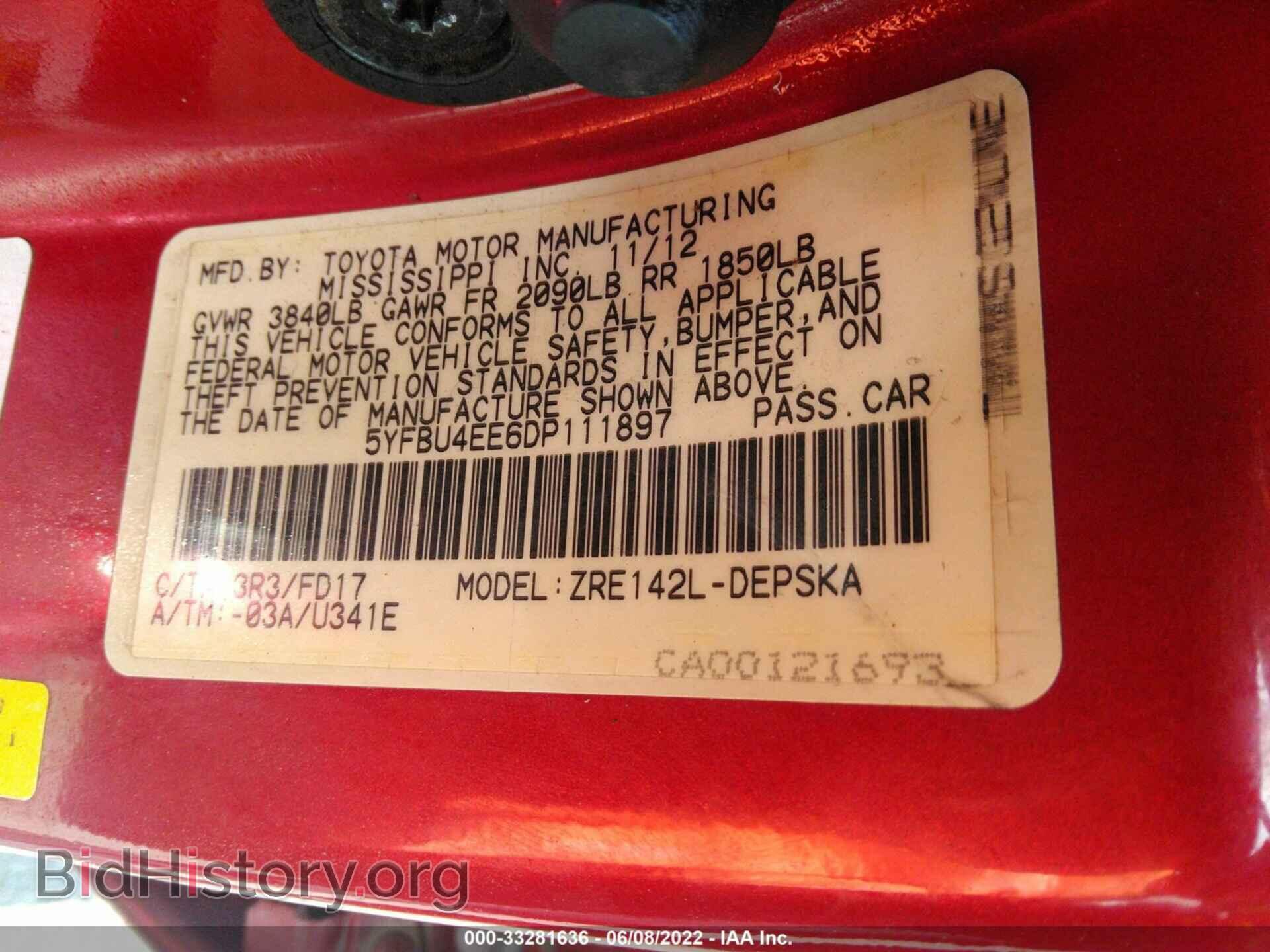 2013 TOYOTA COROLLA - VIN: 5YFBU4EE6DP111897 - Фото 9
