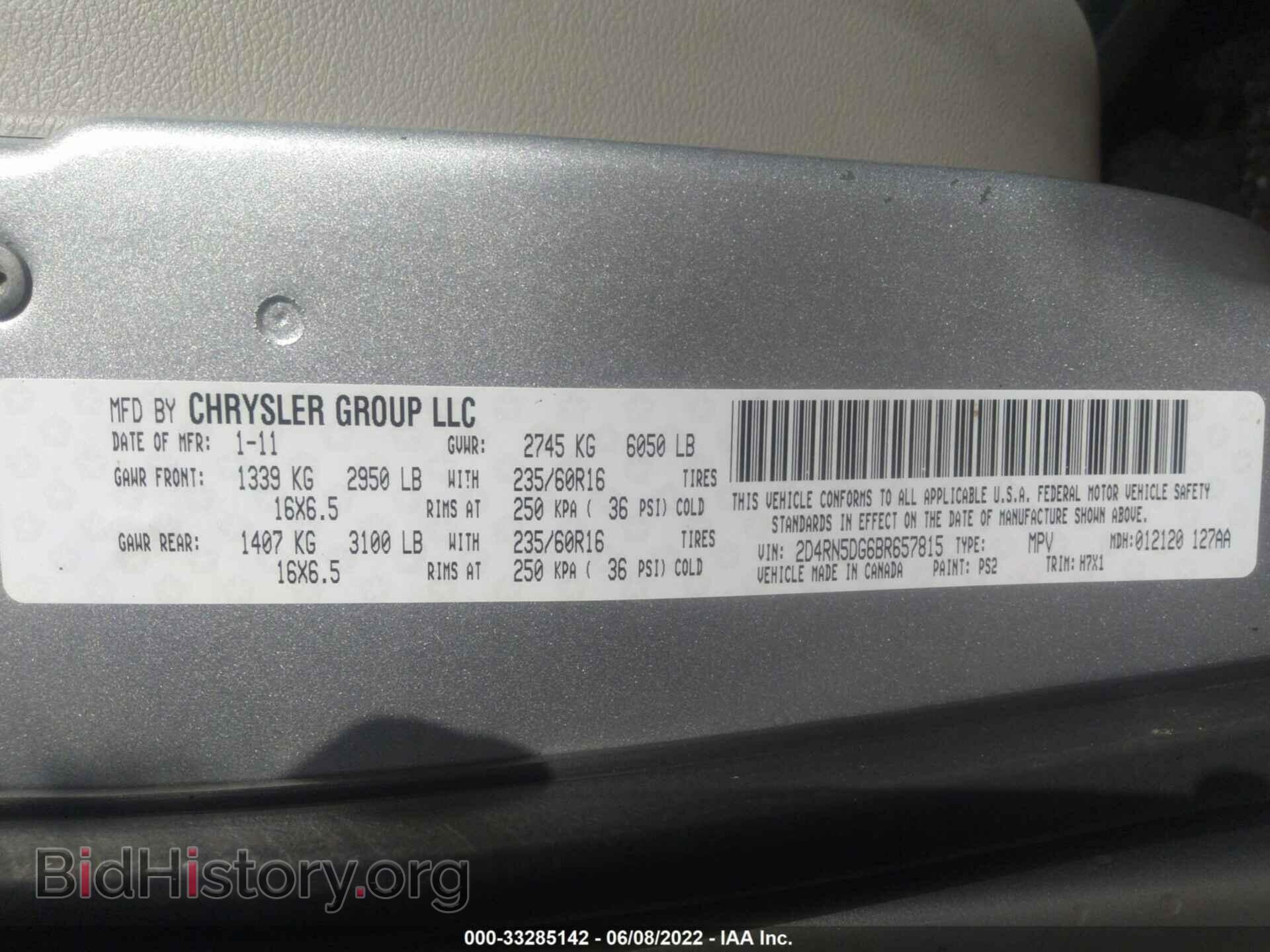 2011 DODGE GRAND CARAVAN - VIN: 2D4RN5DG6BR657815 - Фото 9
