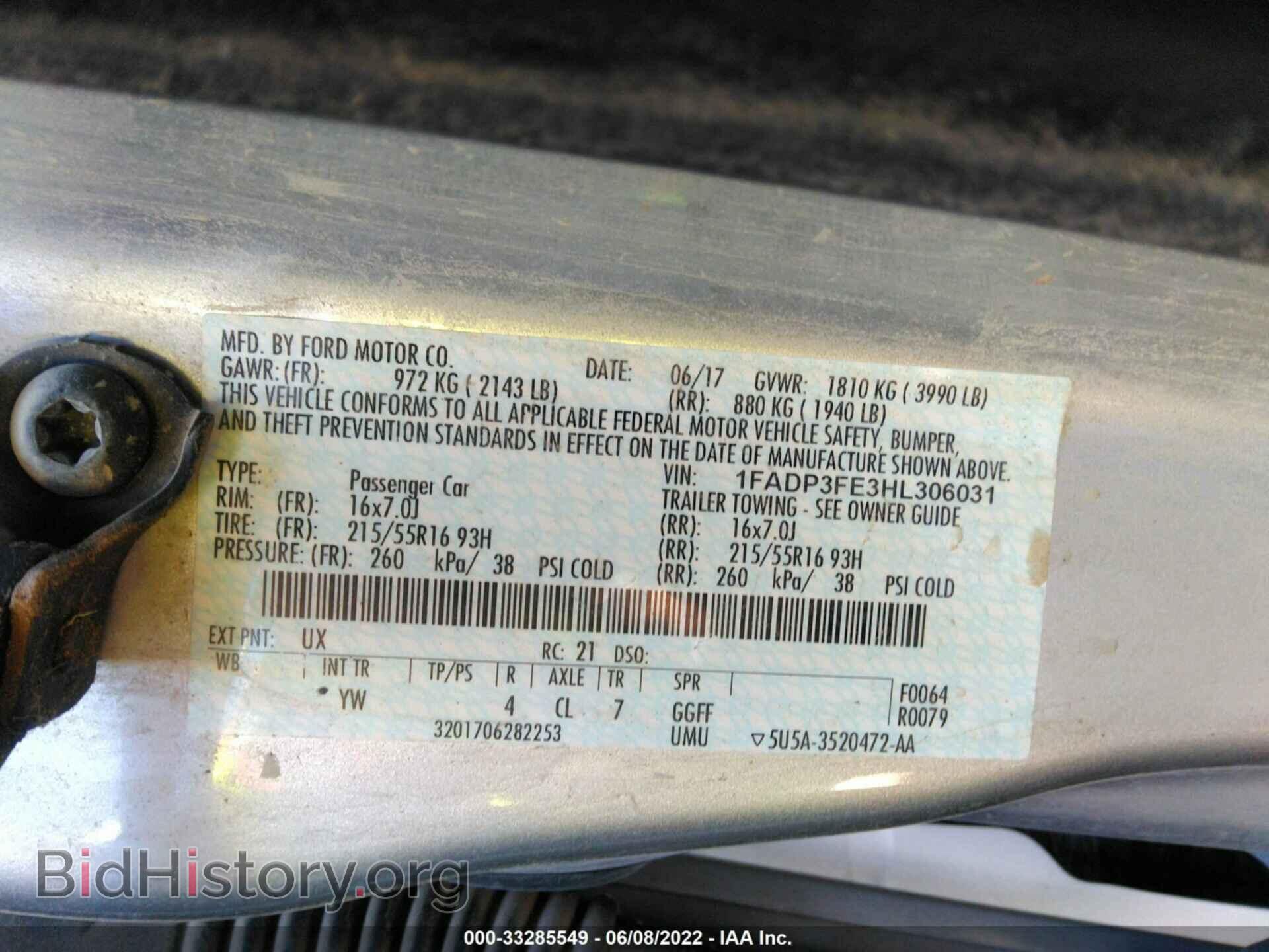 2017 FORD FOCUS - VIN: 1FADP3FE3HL306031 - Фото 9