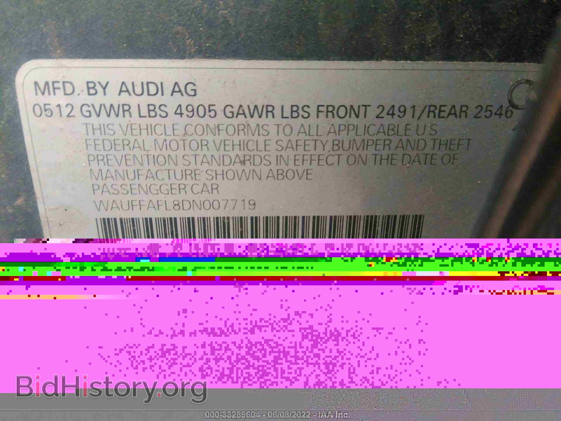 2013 AUDI A4 - VIN: WAUFFAFL8DN007719 - Photo 9