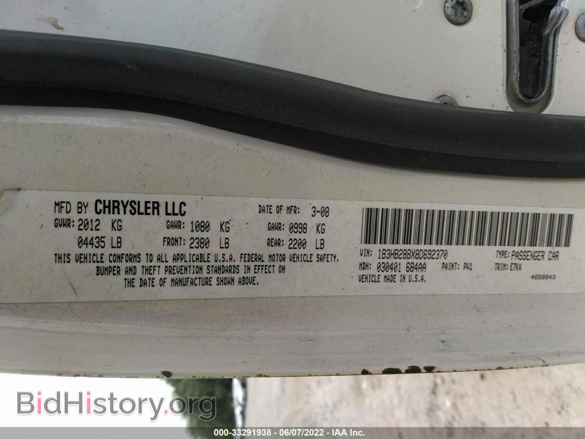 2008 DODGE CALIBER - VIN: 1B3HB28BX8D692370 - Photo 9
