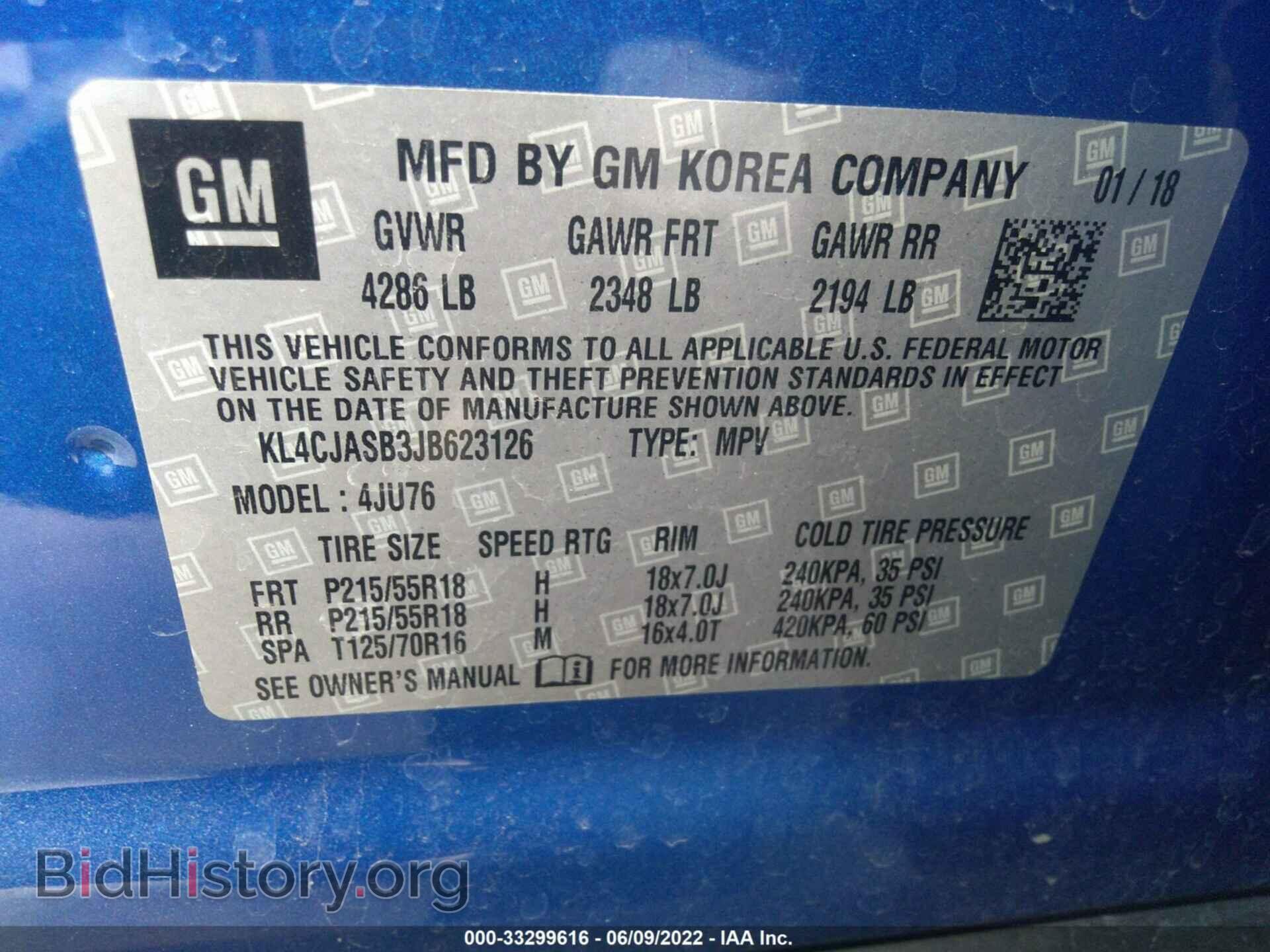 2018 BUICK ENCORE - VIN: KL4CJASB3JB623126 - Photo 9