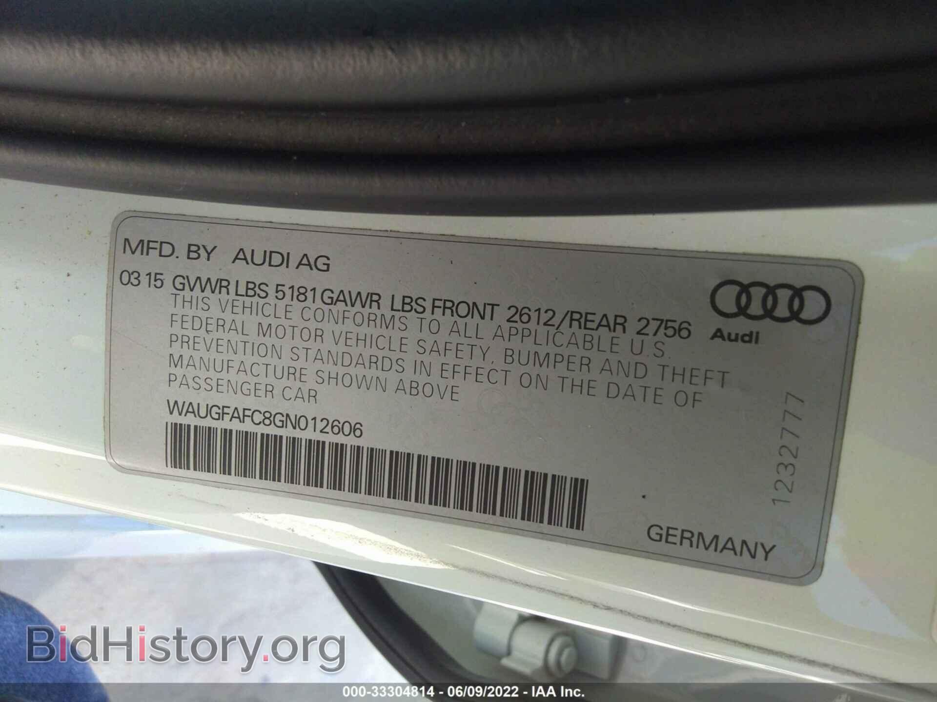 2016 AUDI A6 - VIN: WAUGFAFC8GN012606 - Фото 9