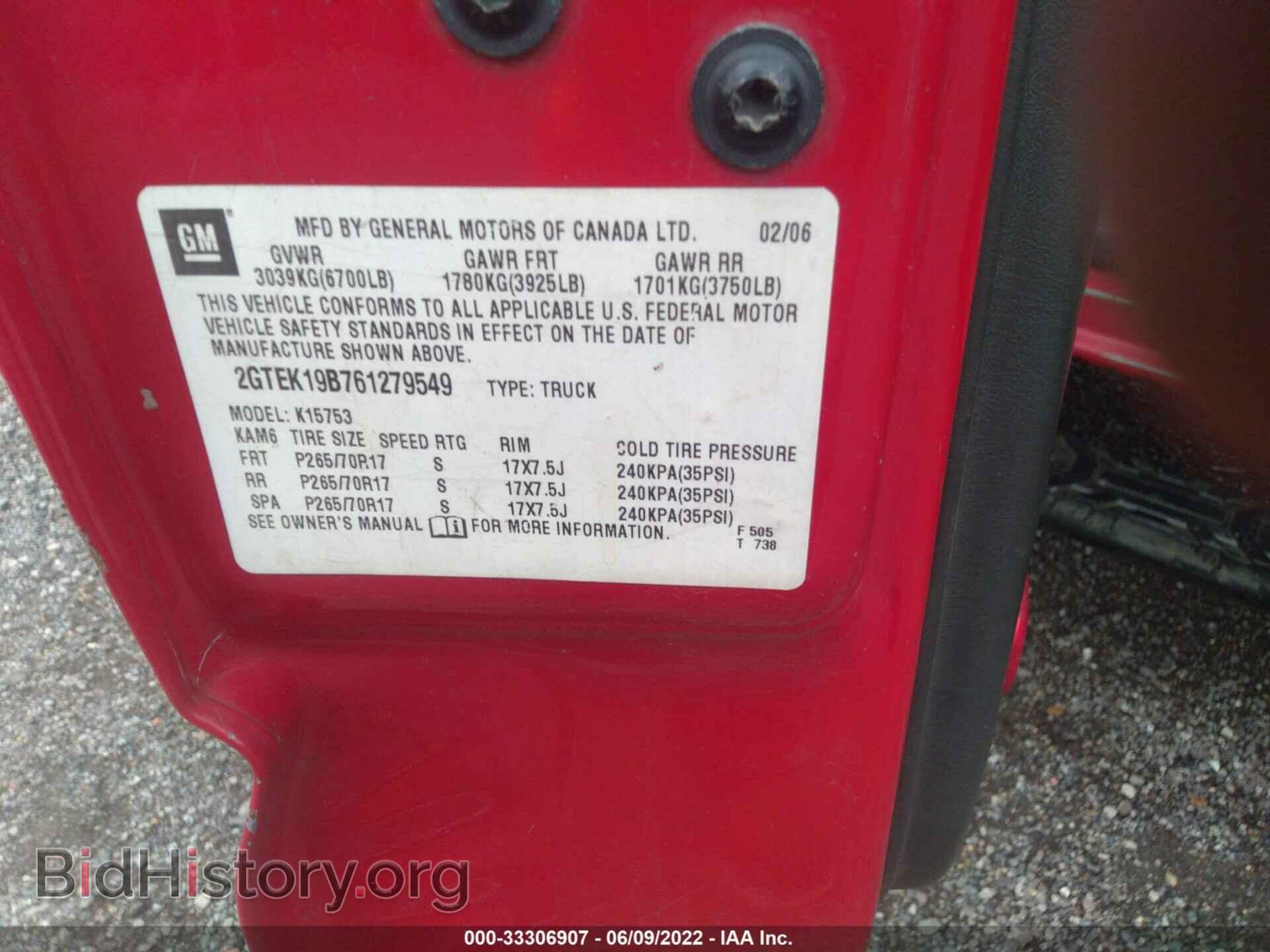2006 GMC SIERRA 1500 - VIN: 2GTEK19B761279549 - Photo 9