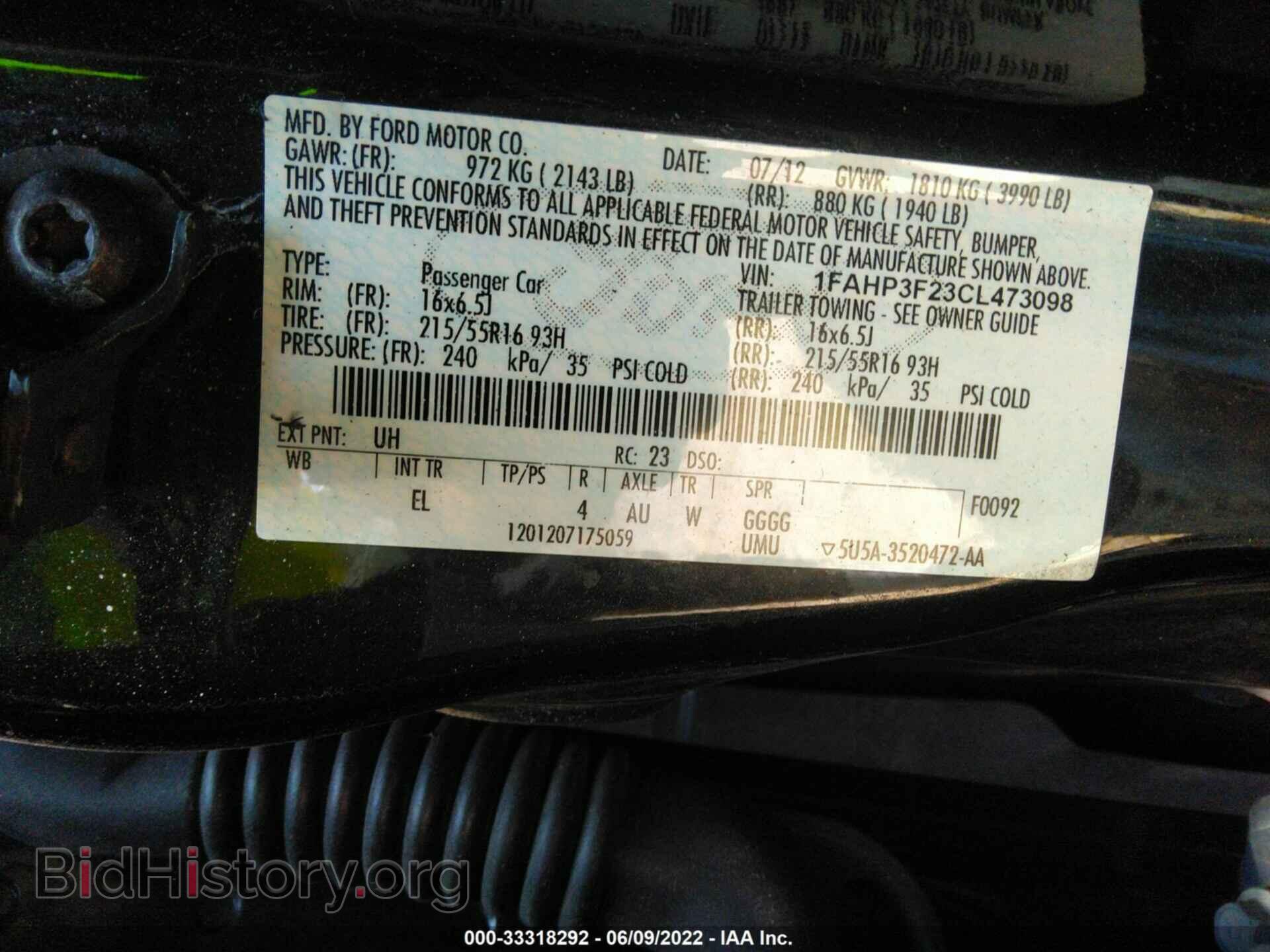 2012 FORD FOCUS - VIN: 1FAHP3F23CL473098 - Photo 9