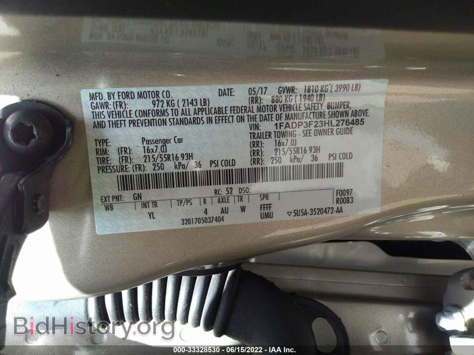 2017 FORD FOCUS - VIN: 1FADP3F23HL276485 - Photo 9