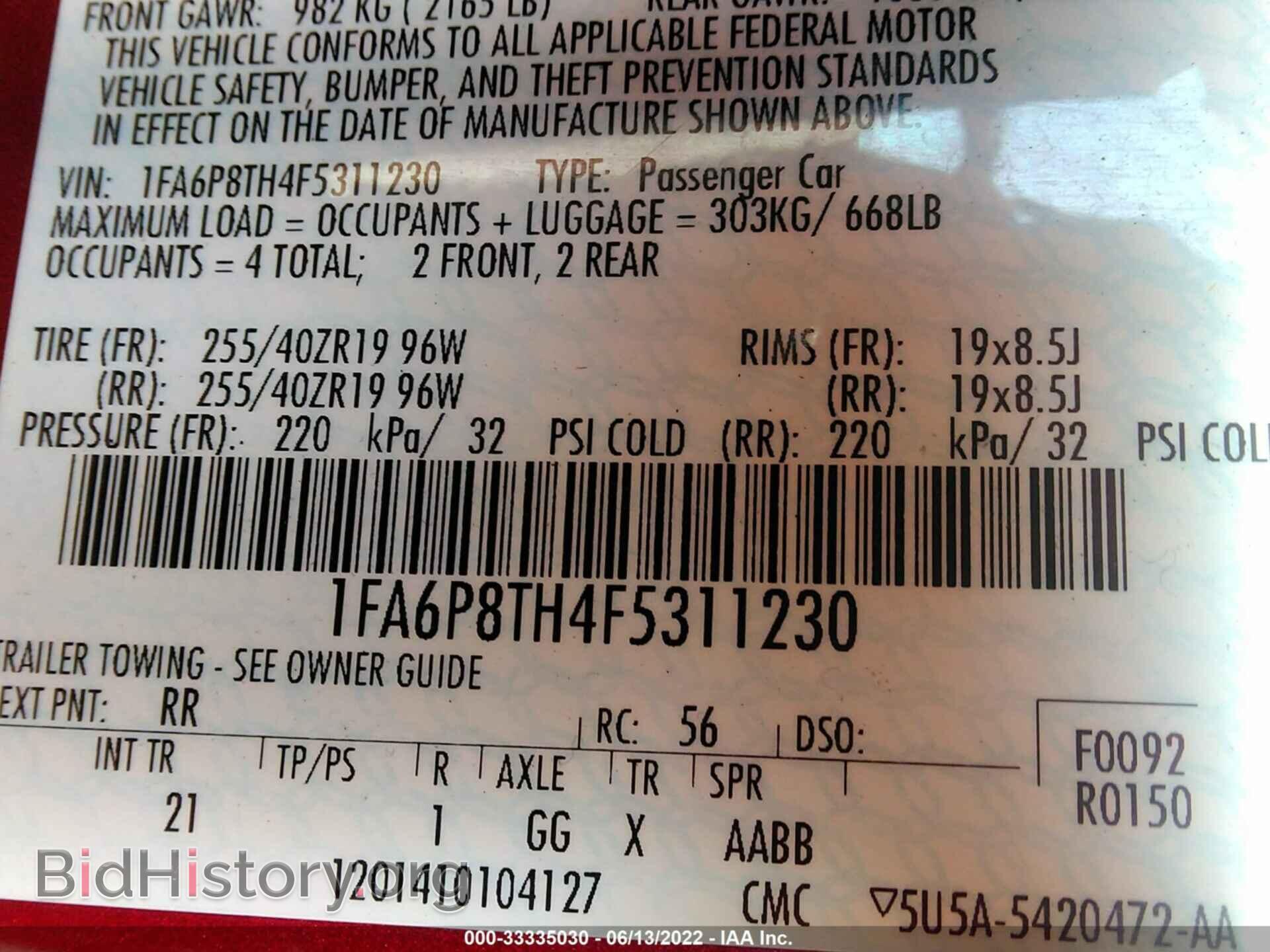 2015 FORD MUSTANG - VIN: 1FA6P8TH4F5311230 - Photo 9