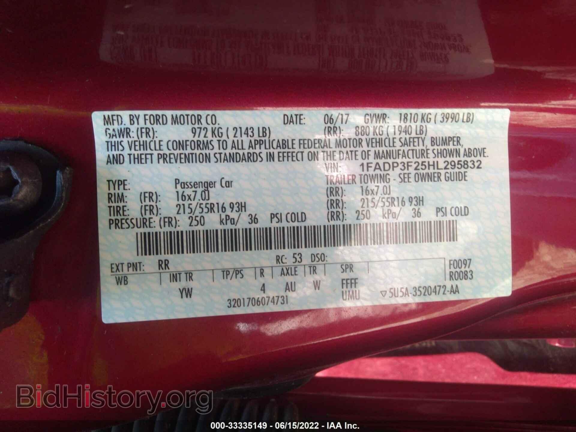 2017 FORD FOCUS - VIN: 1FADP3F25HL295832 - Фото 9